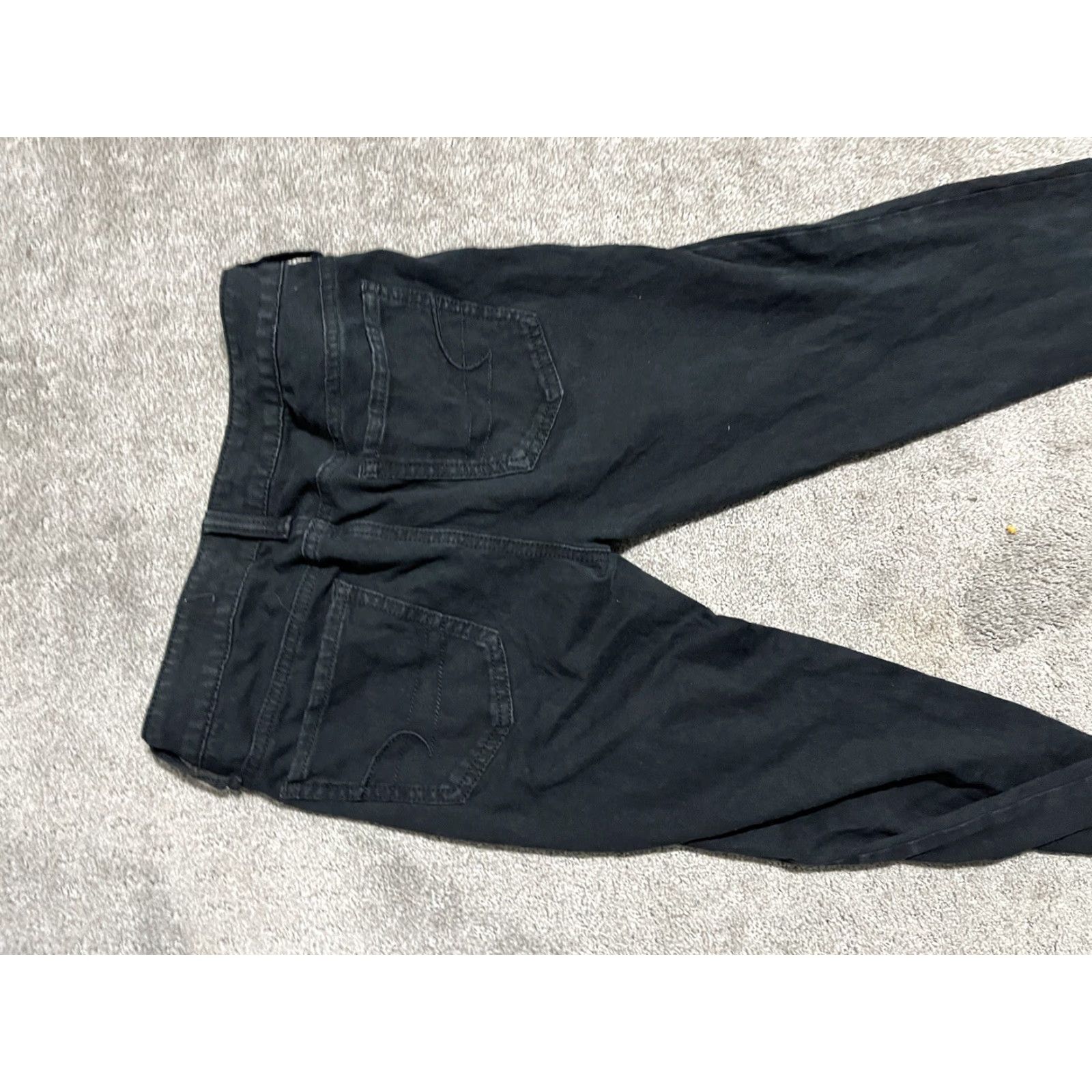 American Eagle Outfitters VINTAGE American Eagle Black Stretch Mid Rise Jegging Pants Solid Womens 2 Black Denim Jeans Size 26" / US 2 / IT 38 - 4 Thumbnail