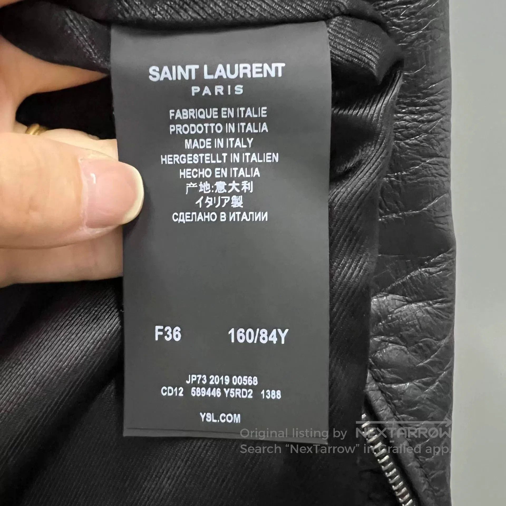 Saint Laurent Paris Saint Laurent Black Leather Biker Jacket. Size US M / EU 48-50 / 2 - 4 Thumbnail