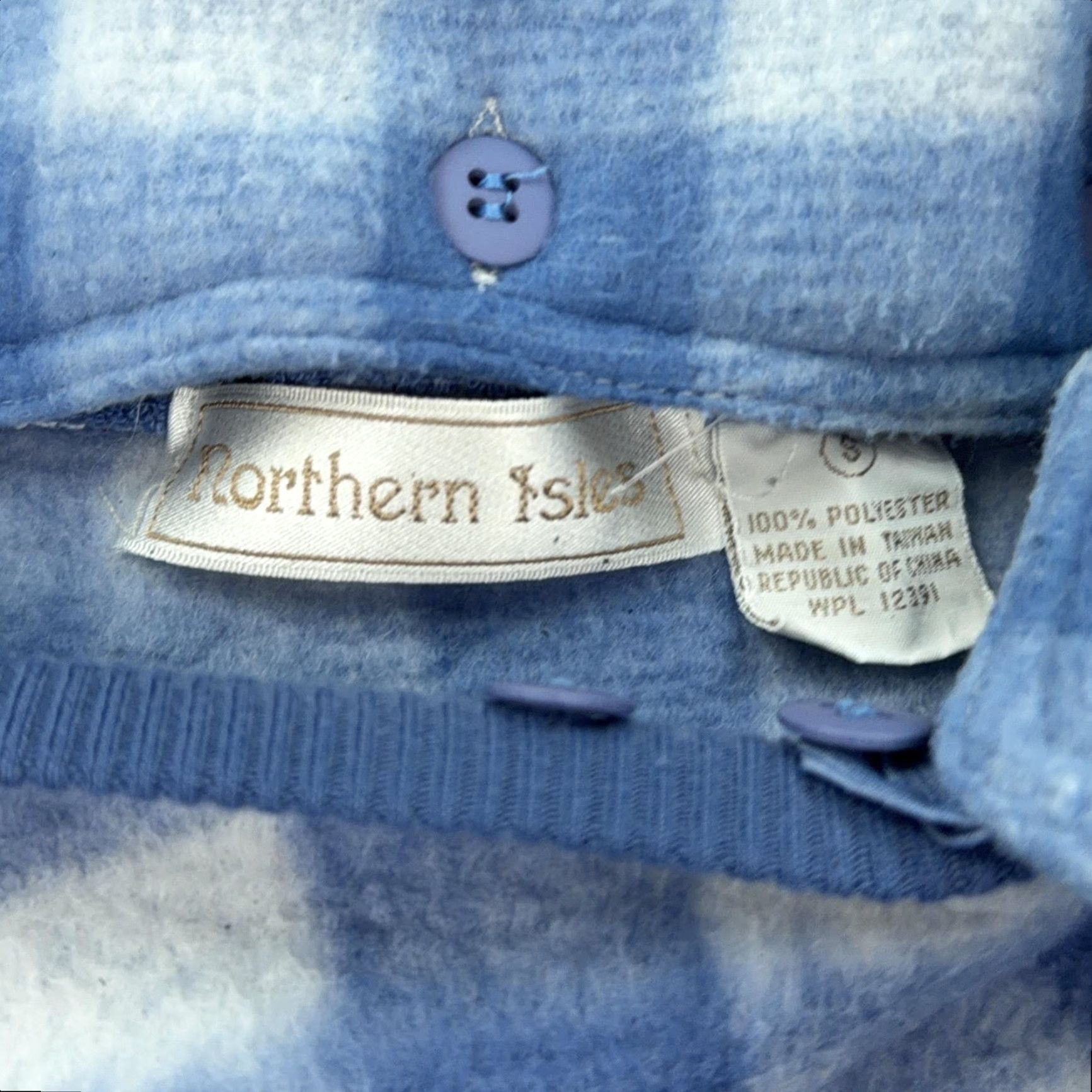 Vintage VINTAGE Northern Isles Pullover Womens Small Blue White Fleece Gingham Check Mock Neck Sweatshirt Size S / US 4 / IT 40 - 7 Thumbnail
