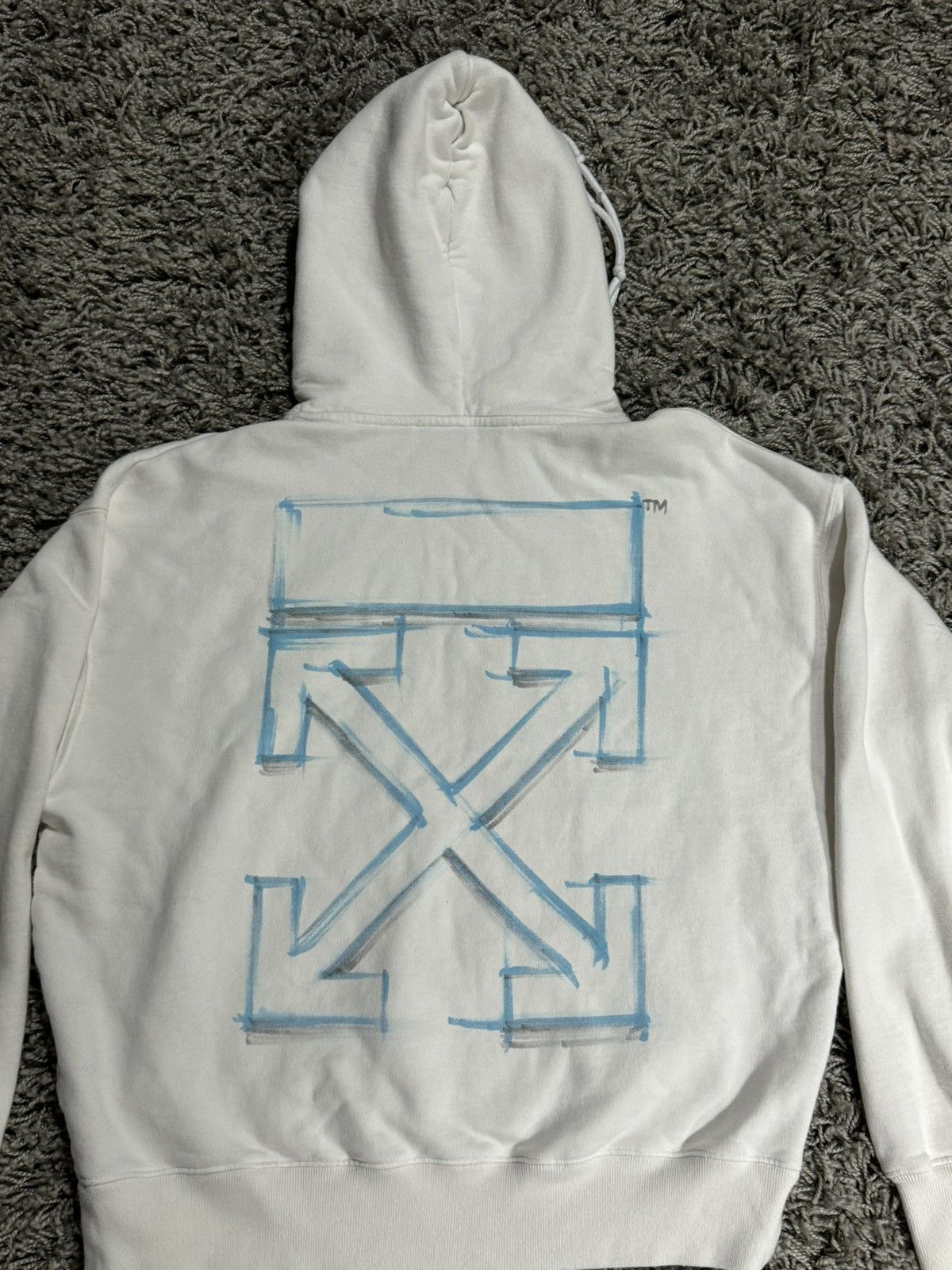 Off-White Off-White White sweatshirt blue brush Size US S / EU 44-46 / 1 - 1 Thumbnail