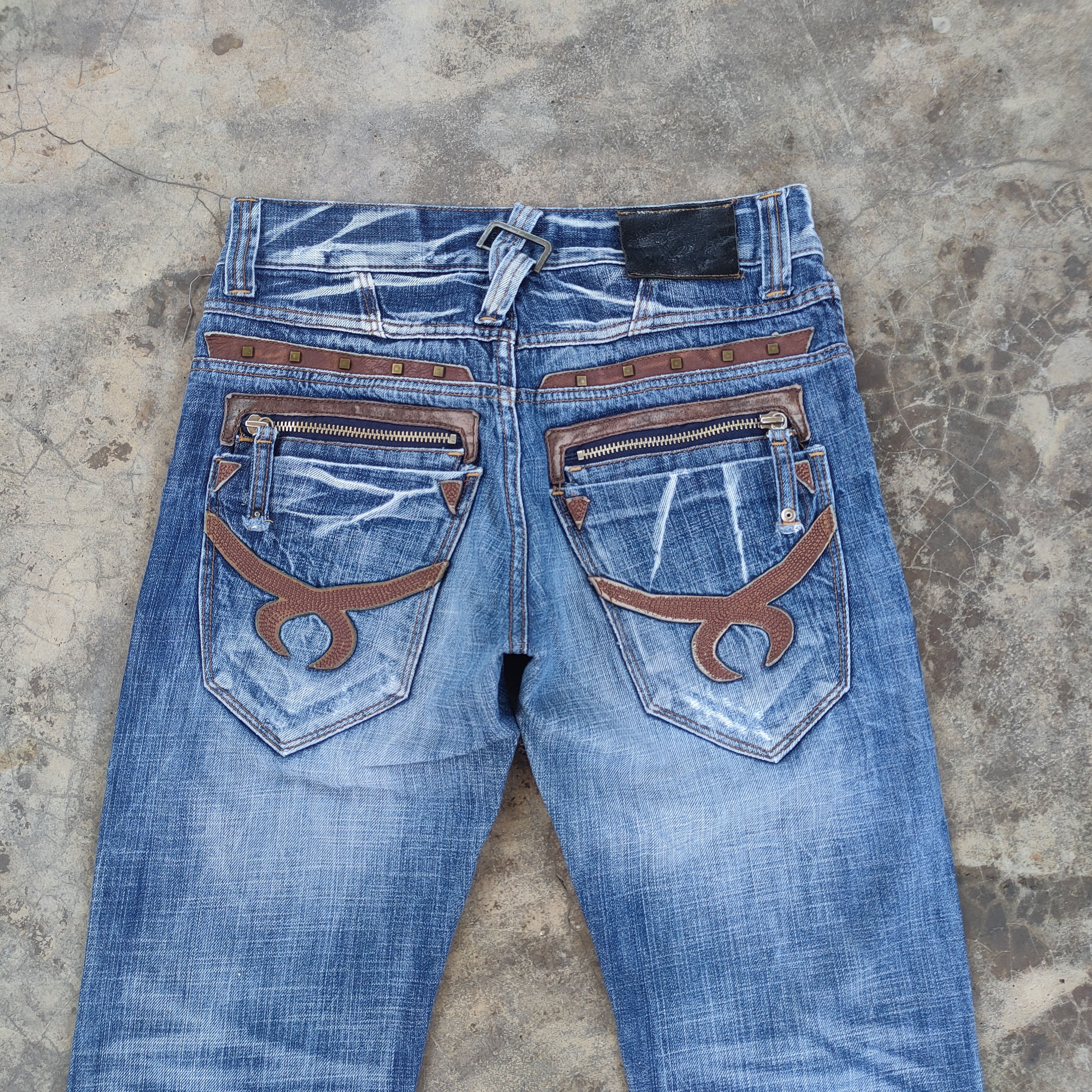 Japanese Brand W30×33 VINTAGE RED PEPPER FADED DISTRESSED JEAN DENIM PANTS Size US 30 / EU 46 - 12 Thumbnail