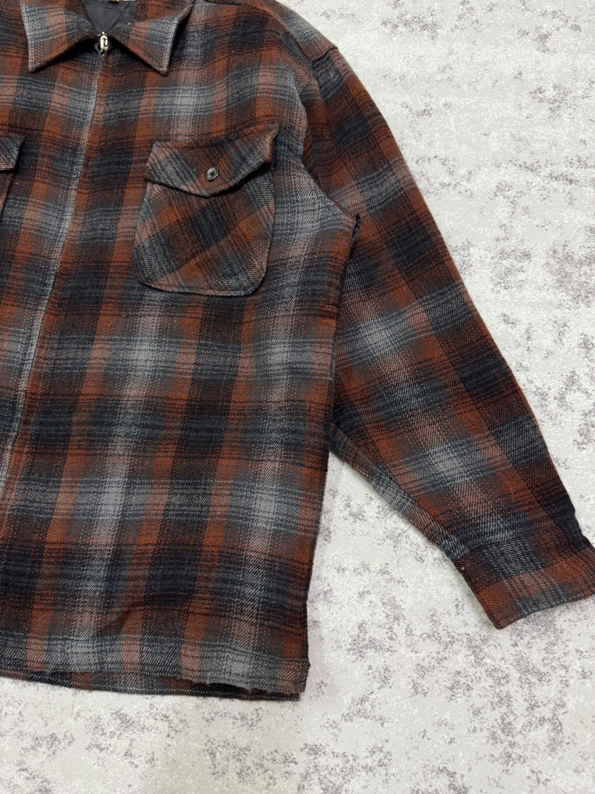 Japanese Brand VINTAGE BOON PAL CHEKERED FLANEL ZIPER QUILTED LINED SHIRT Size US M / EU 48-50 / 2 - 5 Thumbnail
