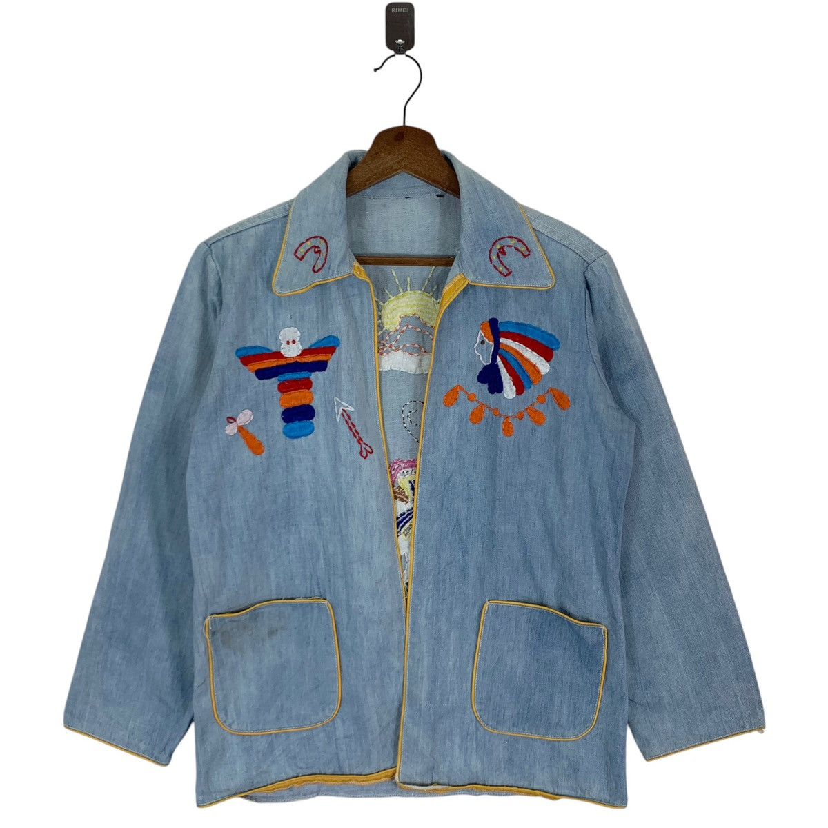 Handmade × Vintage VINTAGE HANDMADE EMBROIDERY LOGO DENIM JACKET Size US S / EU 44-46 / 1 - 1 Thumbnail