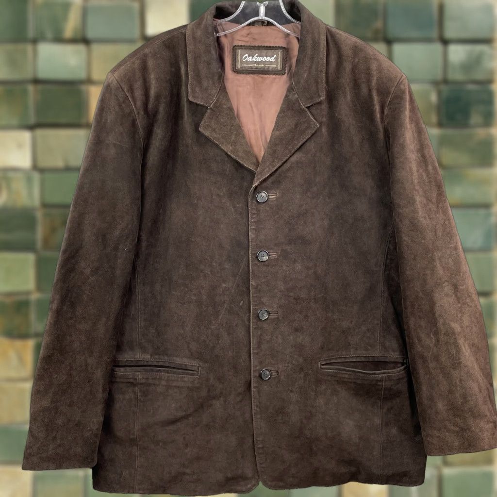 Vintage Oakwood Genuine Suede Leather Jacket Blazer Men's 50 Brown Western 70s Corpcore Vintage Size US M / EU 48-50 / 2 - 1 Thumbnail