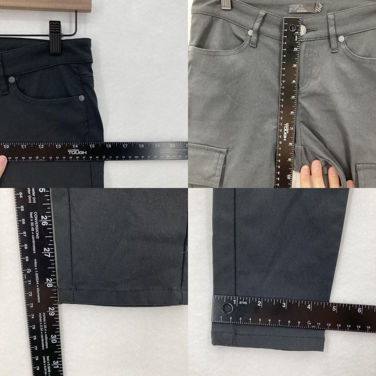 Prana prAna Meme Pants Womens 0 Black Skinny Stretch Nylon Cargo Utility Outdoor Hike Size 25" / US 0 / IT 36 - 8 Thumbnail