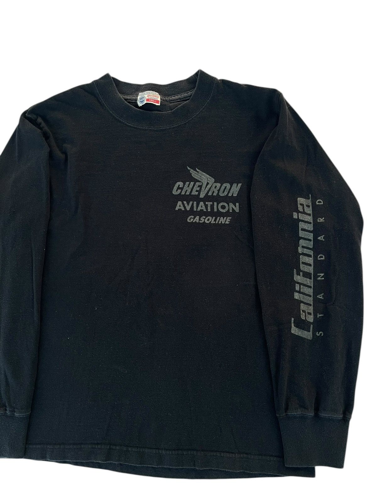 Buzz Rickson's Vintage 90's Buzz Rickson Chevron Aviation Gasoline Shirt T Size US S / EU 44-46 / 1 - 4 Thumbnail
