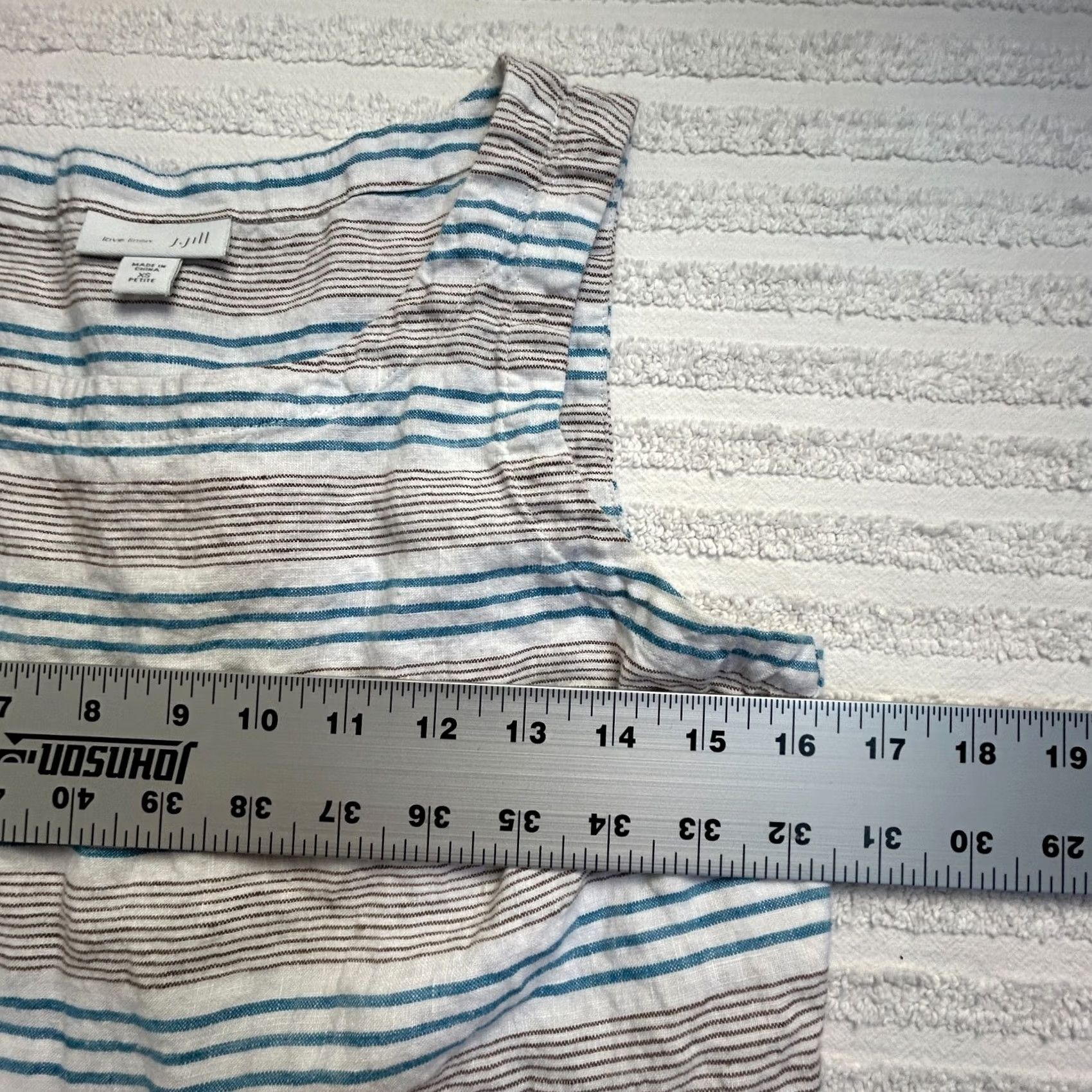 J. Jill J. Jill Love Linen Womens Shift Dress XS Petite Mini Multicolor Sleeveless Striped Casual Summer dress Size XS / US 0-2 / IT 36-38 - 6 Thumbnail