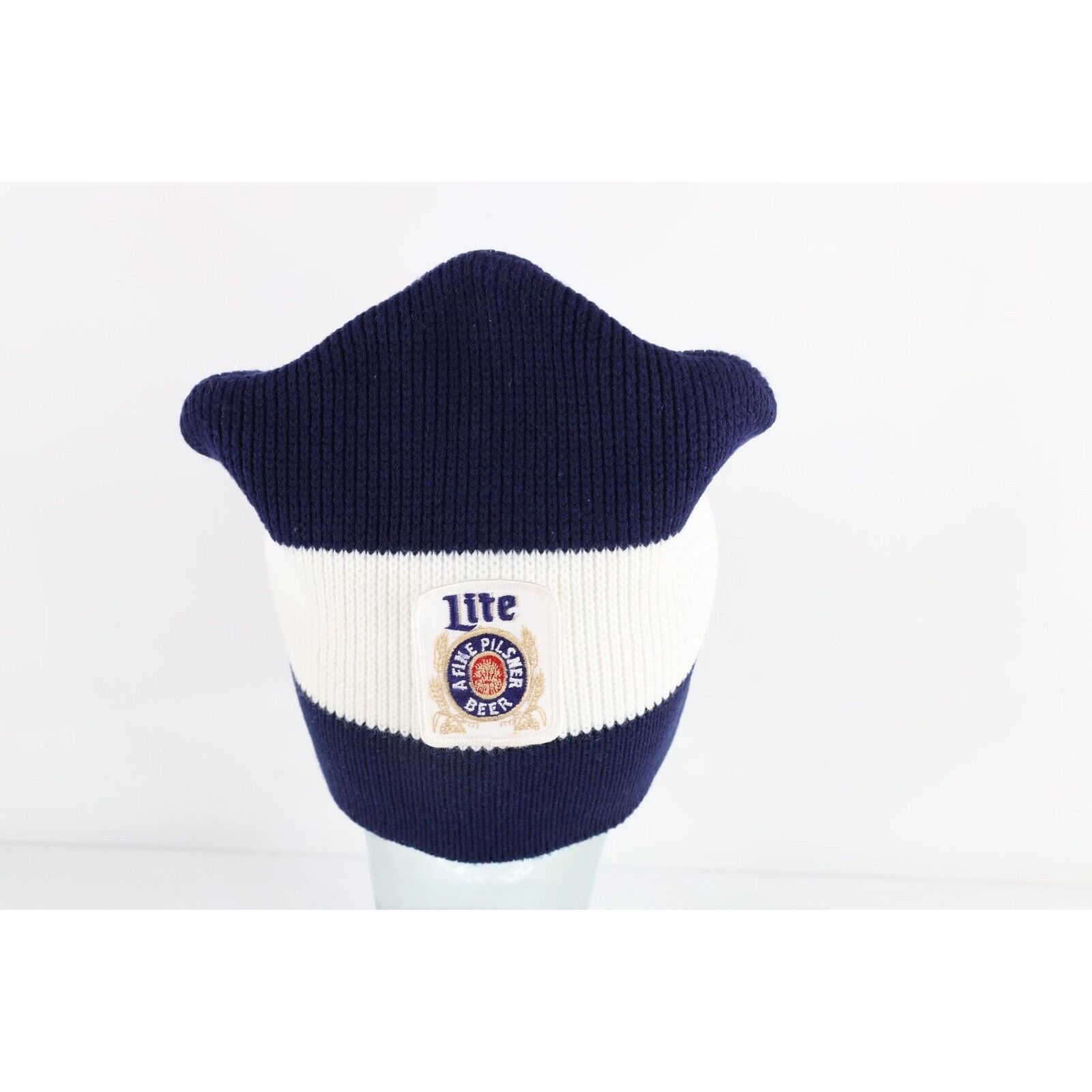 Vintage Vintage 70s Patch Miller Lite Beer Wool Ribbed Knit Beanie Size ONE SIZE - 1 Thumbnail