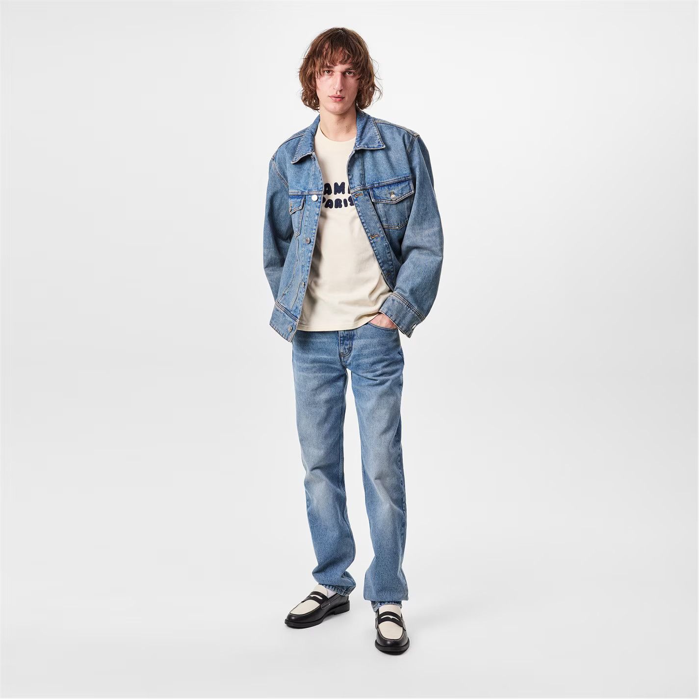AMI o1g2r1mq0326 Trucker Denim Jacket in Blue Size US M / EU 48-50 / 2 - 5 Thumbnail