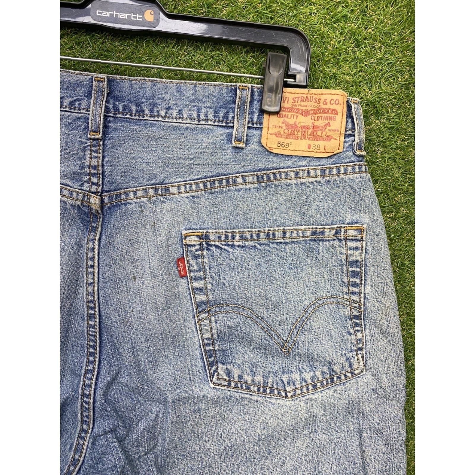 Levi's VINTAGE Levi's 569 Jean Shorts Mens 38 Workwear Denim Relaxed Fit Wide Leg Bermuda Casual 90s Grunge Skate Cyberpunk 2000s Size US 38 / EU 54 - 4 Thumbnail