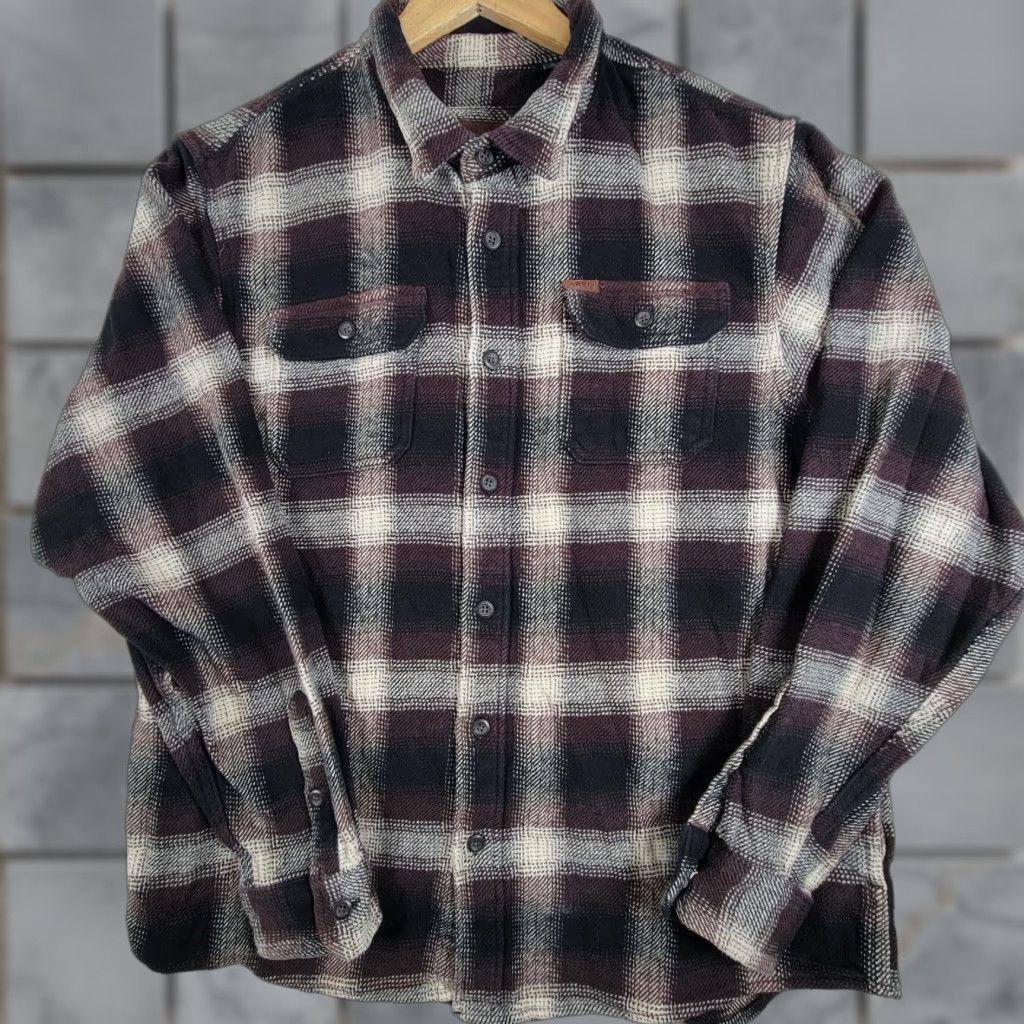 Orvis Orvis Mens Big Bear Flannel Shirt XL Brown White Plaid Cotton Button Front Shirt Mens XL Brown Plaid Cotton Flannel Button-Up Size US XL / EU 56 / 4 - 1 Thumbnail