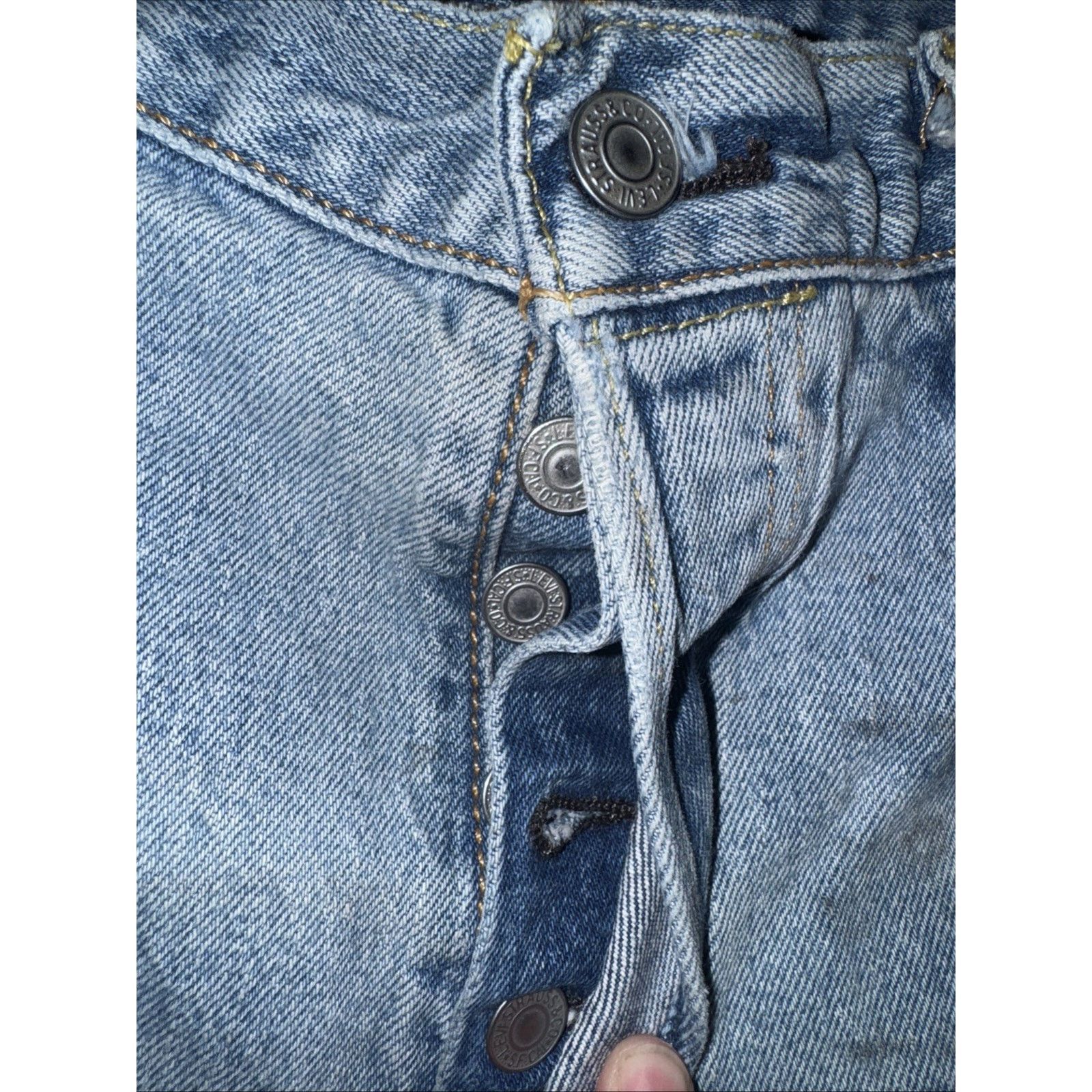 Levi's Levi’s 501 Button Fly 33x31 Washed Blue Denim Straight Leg Size US 33 - 7 Thumbnail