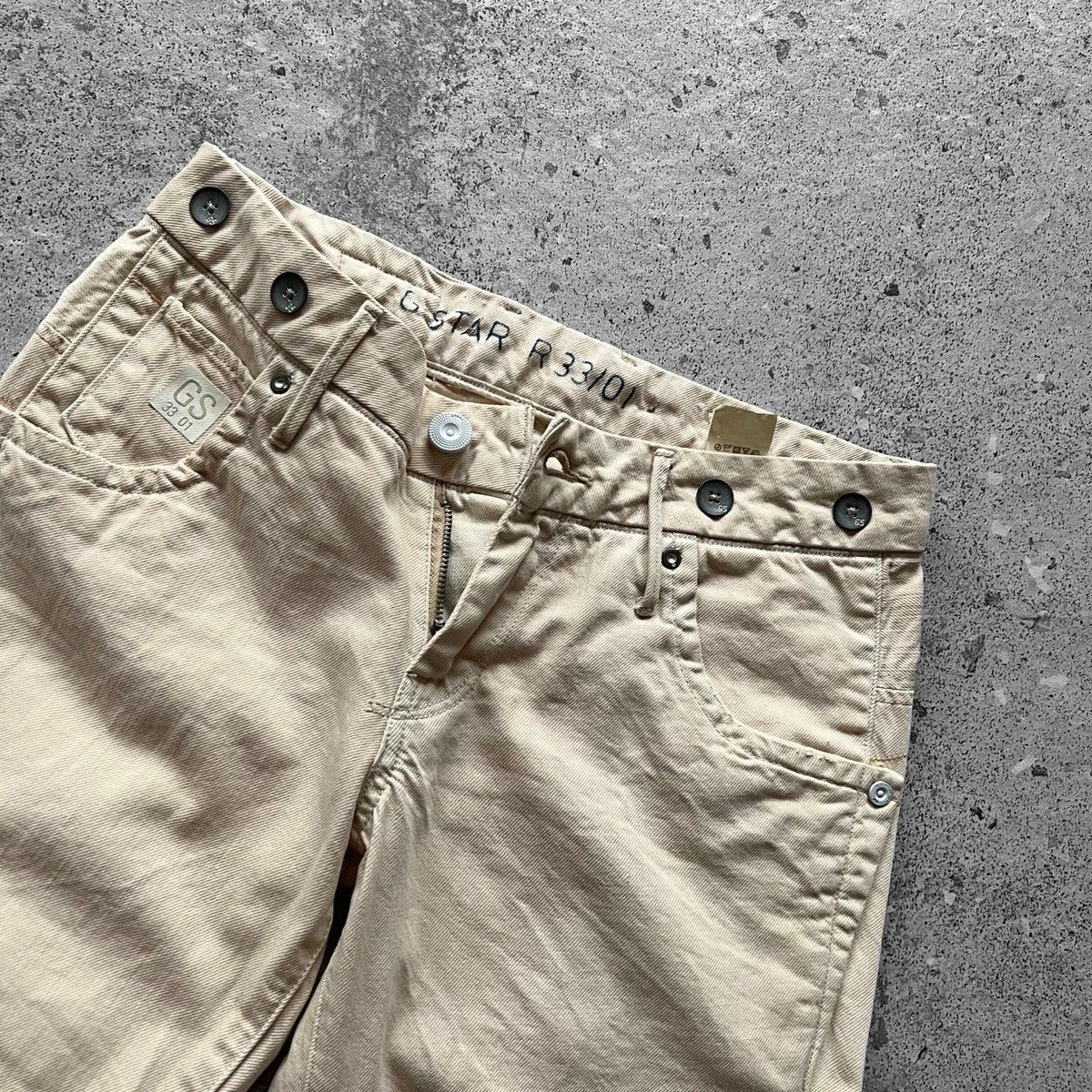 G-Star G-Star Raw Womens Beige Lock Loose Ice Twill Denim Jeans Y2K Size 27" / US 4 / IT 40 - 5 Thumbnail