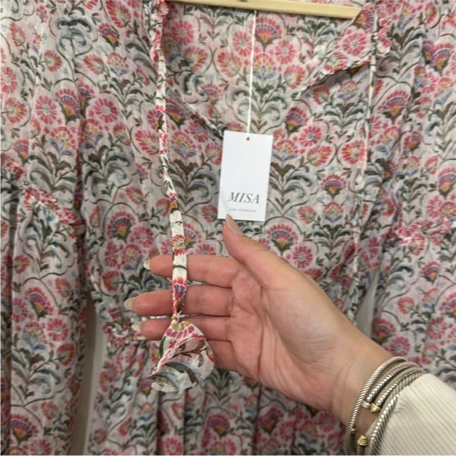 MISA Los Angeles NWT MISA Los Angeles $390 Amata Pink Cottage Dress XS Size XS / US 0-2 / IT 36-38 - 9 Thumbnail