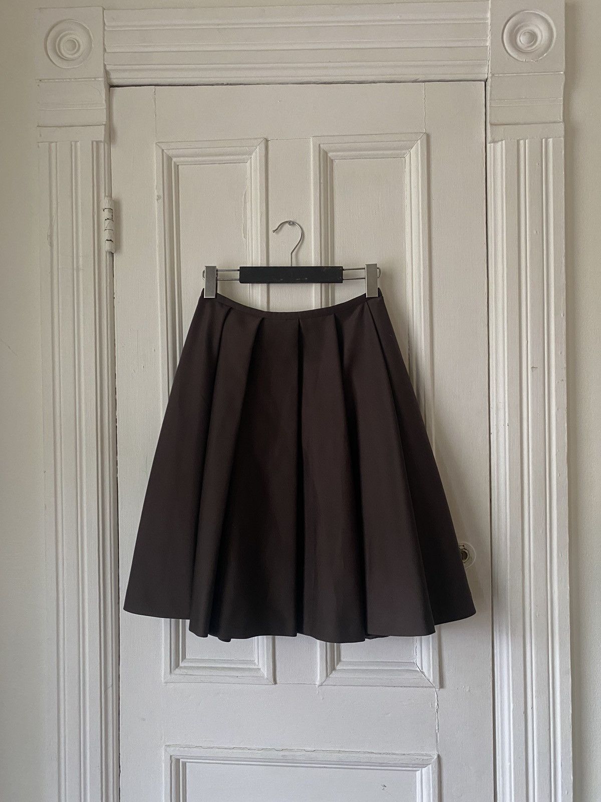 スカート MIU MIU Cotton skirt with check insert on the bottom Miu Miu Cotton Skirt With Check Insert On The Bottom | Grailed