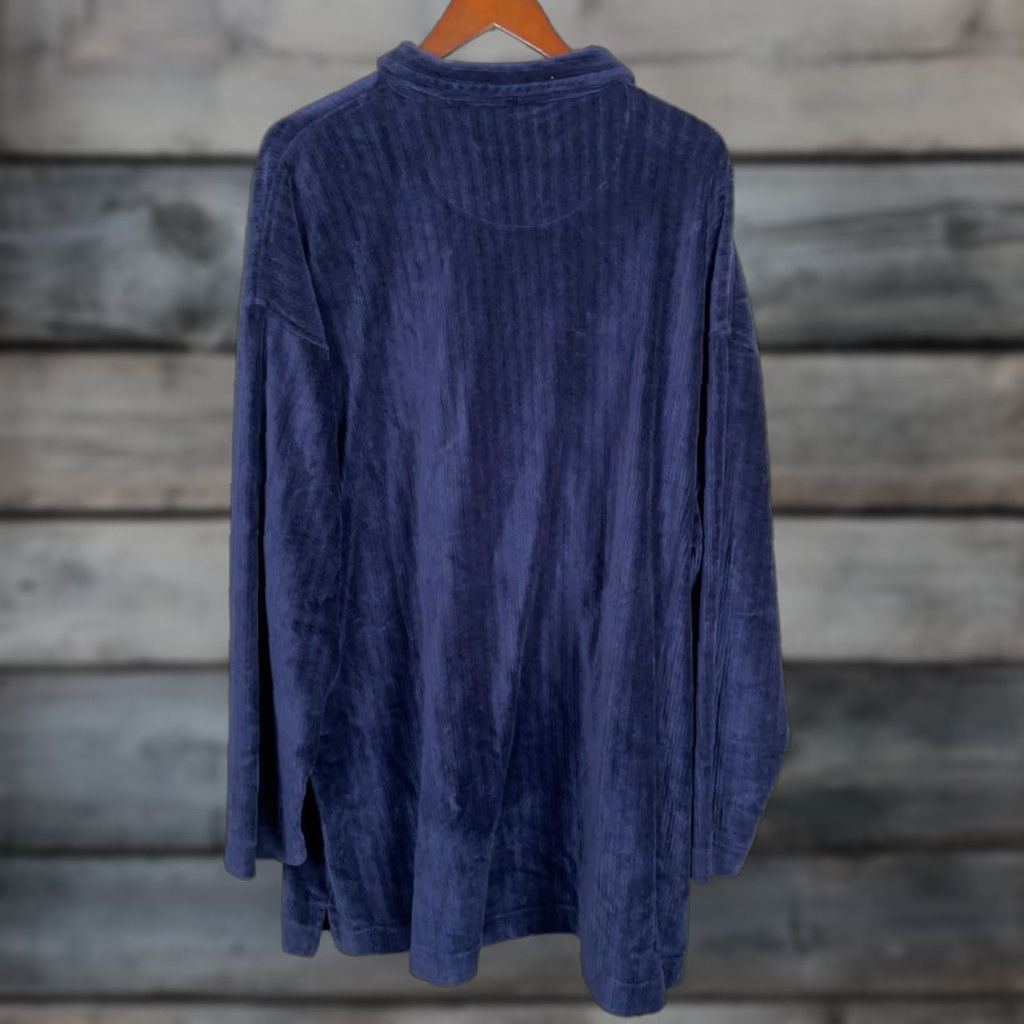 Cotton Traders Cotton Traders Polo Shirt Mens Big 2X Dark Blue Velour Long Sleeve Casual 90s Retro Size US XXL / EU 58 / 5 - 1 Thumbnail