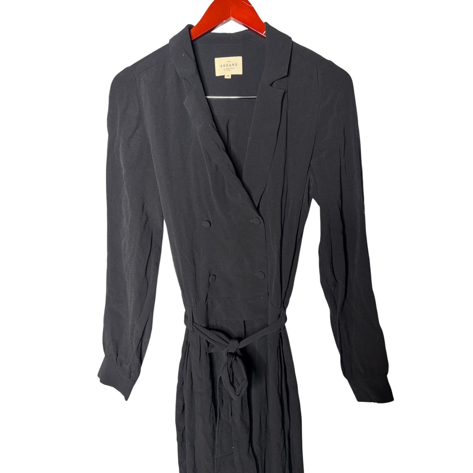 Sezane Sezane Black Emilie Jumpsuit Sz 38 US 6 Size 28" / US 6 / IT 42 - 4 Thumbnail