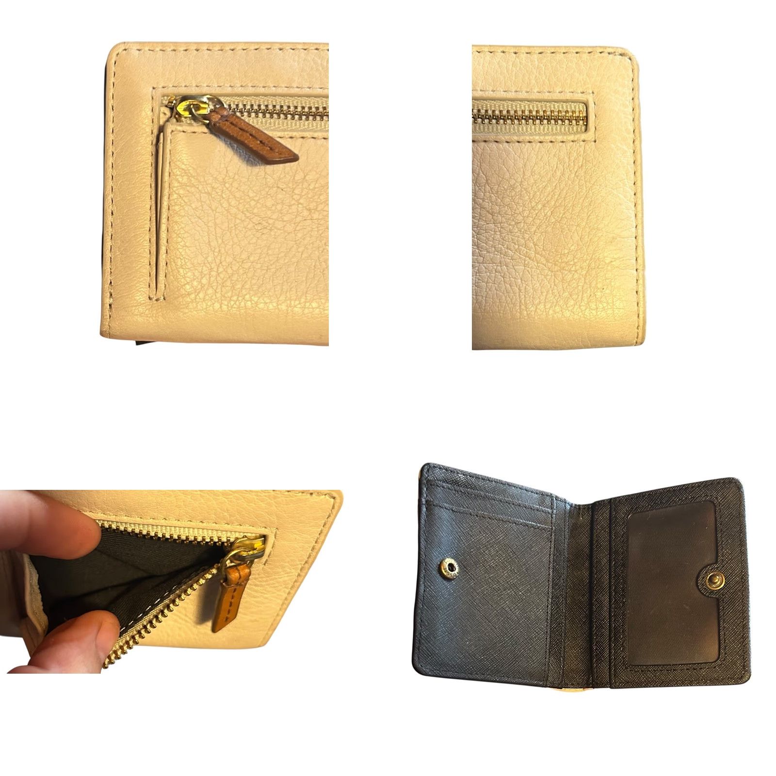Fossil VINTAGE Fossil Emma RFID Off-White & Black Striped Bi-Fold Fringe Wallet Women's Size ONE SIZE - 8 Thumbnail