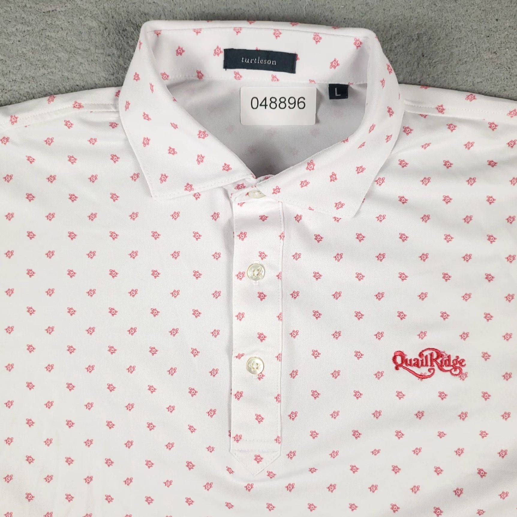 Vintage Turtleson Polo Shirt Golf Short Sleeve White Red Mens Large Size US L / EU 52-54 / 3 - 2 Thumbnail
