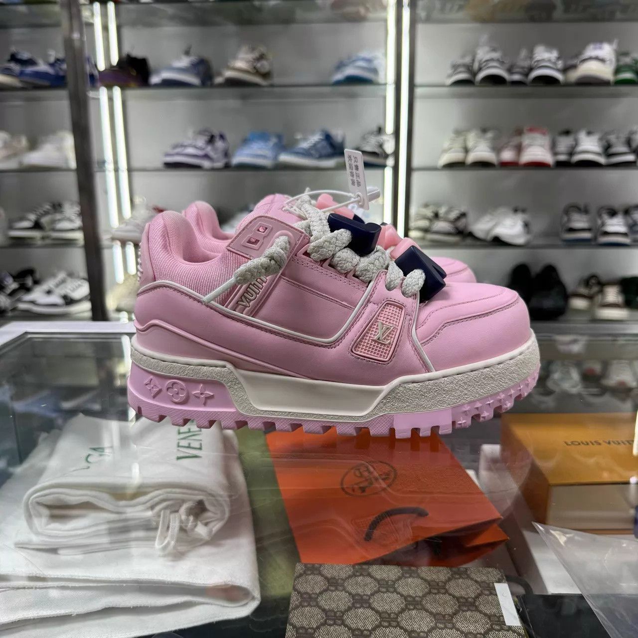 Louis Vuitton LOUIS VUITTON LV TRAINER MAXI Pink Pudding 36.5 Size US 5.5 / IT 35.5 - 2 Thumbnail