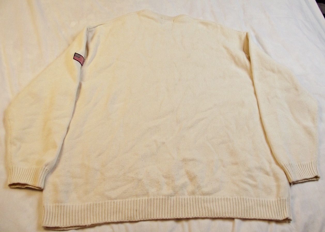 Cotton Traders Vintage Sweater Ivory US Flag Patriotic XXL Cabincore Size US XXL / EU 58 / 5 - 5 Thumbnail