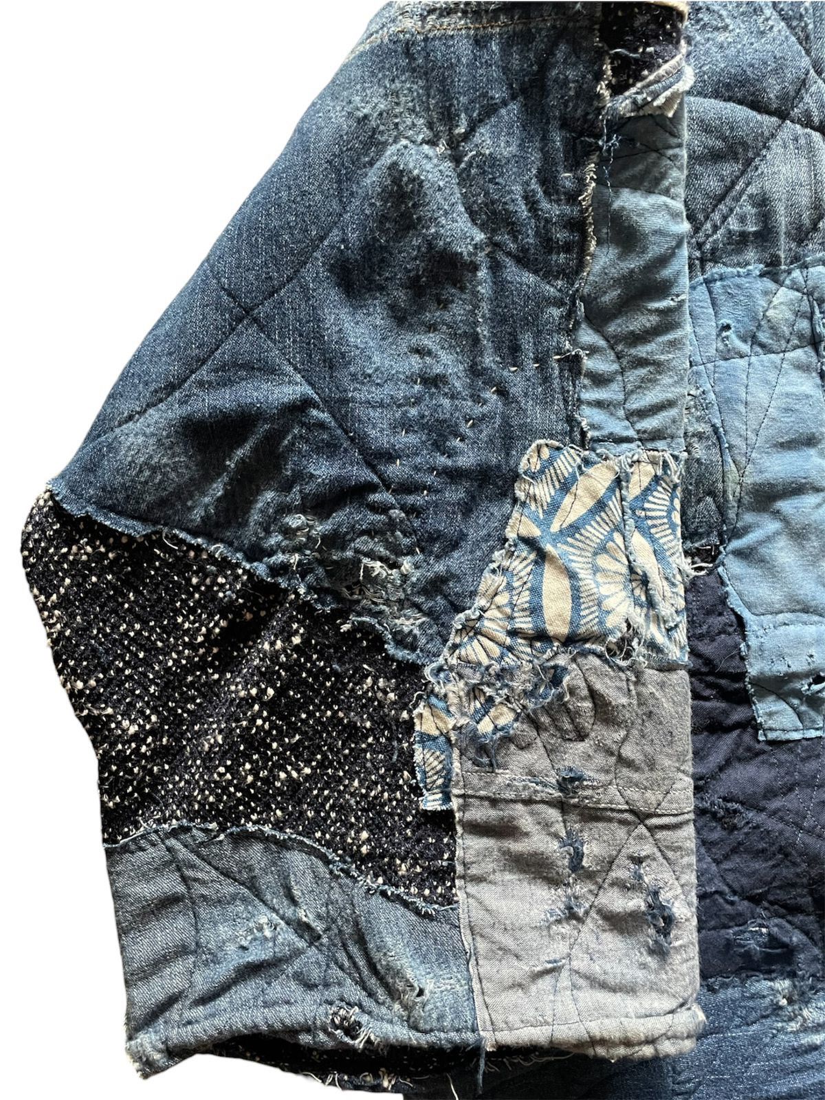 Proleta Re Art Custom Indigo Boro Damaged Fabric Haori Kimono Jacket Size US L / EU 52-54 / 3 - 9 Thumbnail