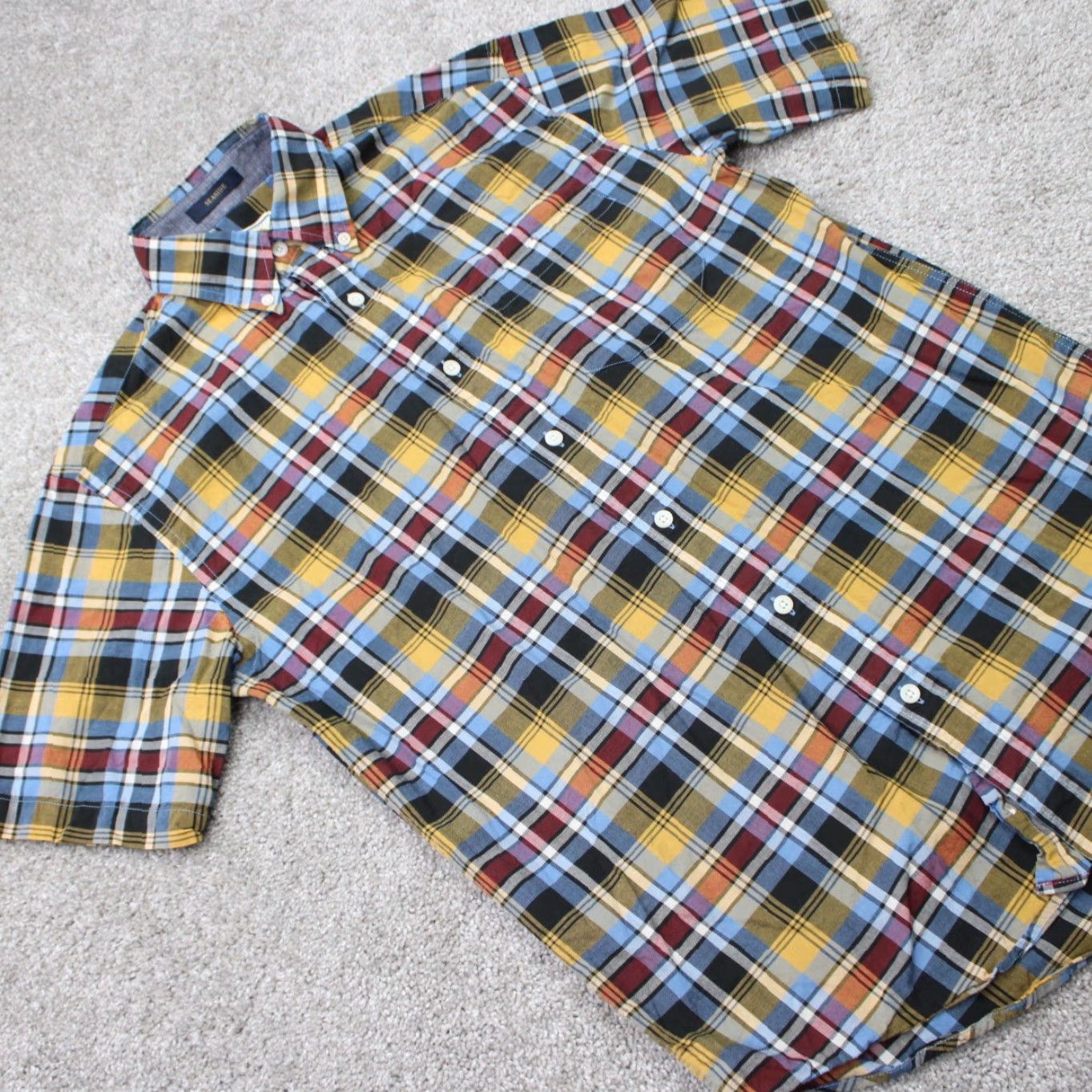 Pendleton Pendleton Board Shirt Surf Seaside Shirt Mens Small Yellow Blue Plaid Cotton Short Sleeve Button-Up Vintage No Size US S / EU 44-46 / 1 - 6 Thumbnail