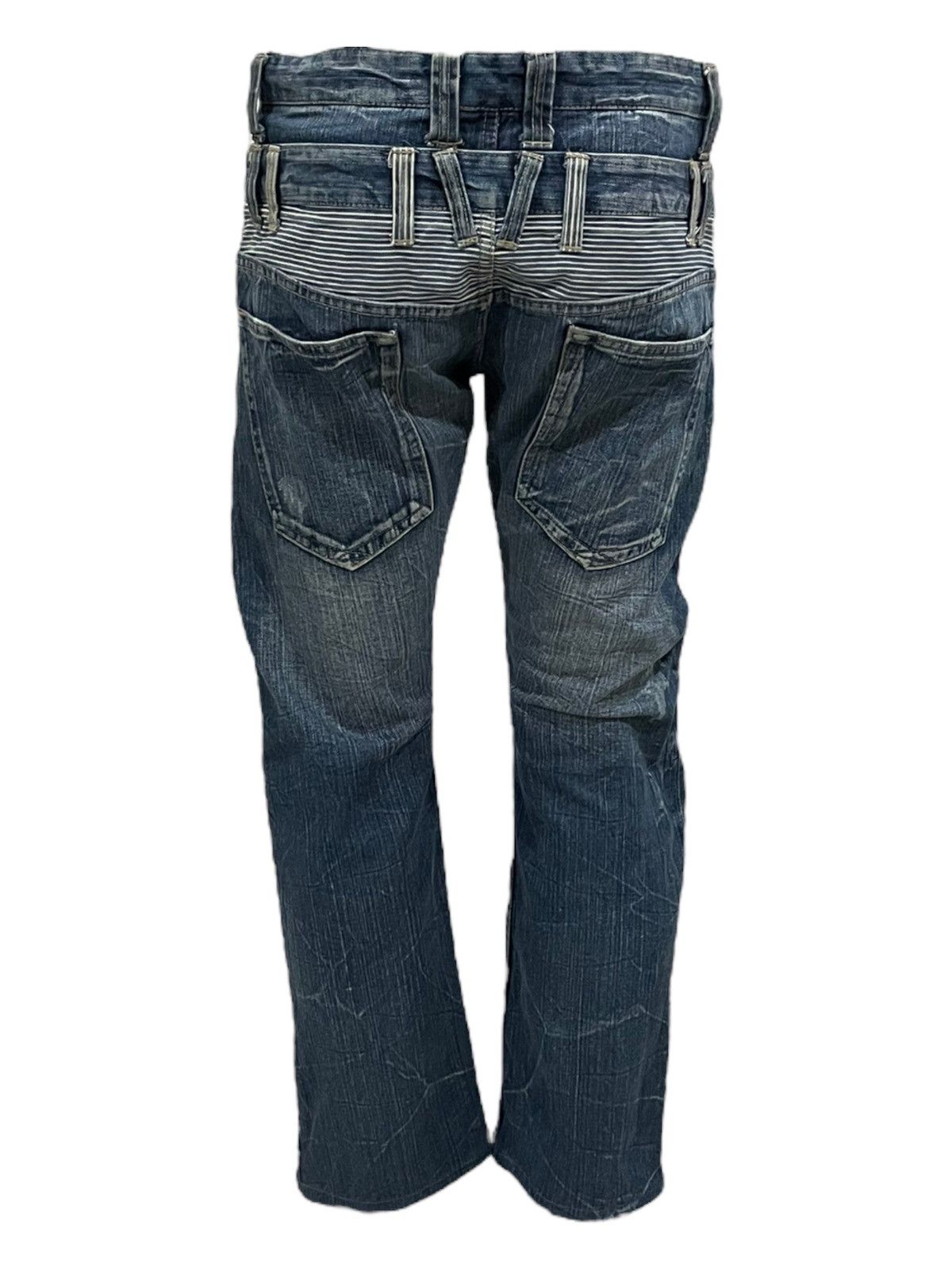 14th Addiction × Japanese Brand Y2k Japanese Dominate Double Waist Faded Grunge Punk Jeans Size US 32 / EU 48 - 16 Thumbnail