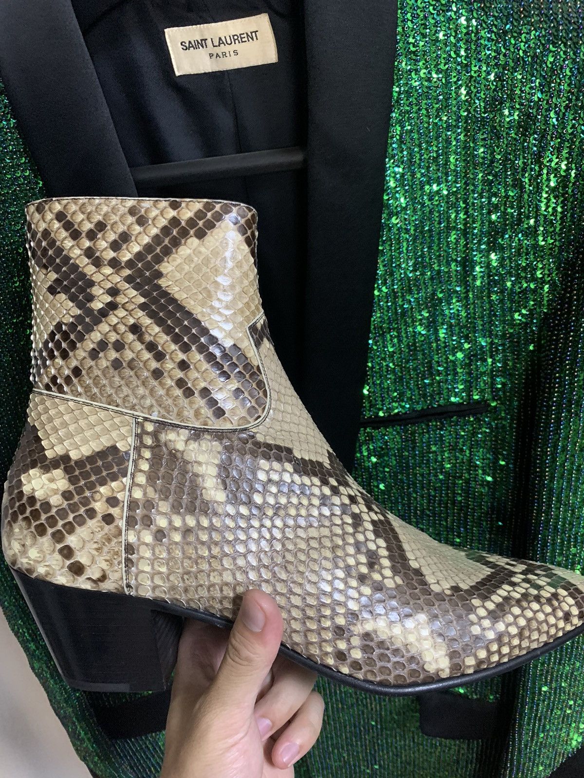 Celine × Hedi Slimane SS19 Metal-Tipped Python Jacnos | Grailed display picture 1