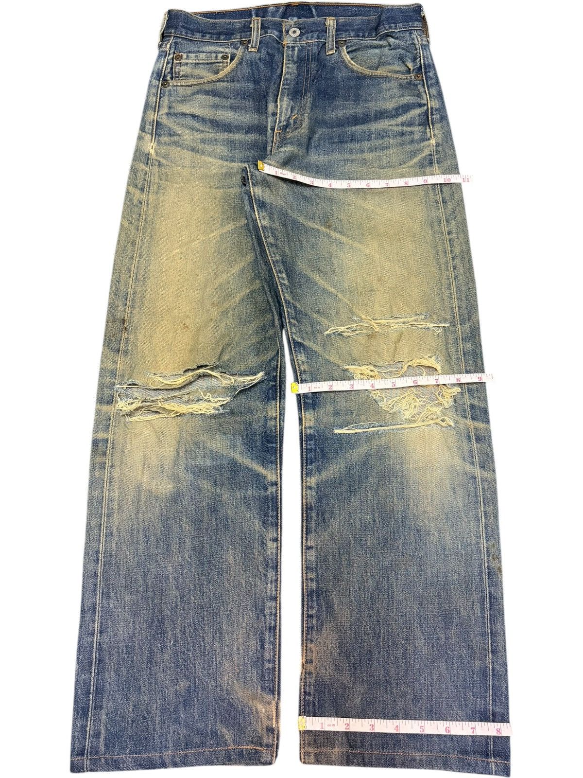 Levi's Vintage 90s Levis 502 Big E Selvedge Mud Wash Distress Jeans Size US 29 - 8 Thumbnail