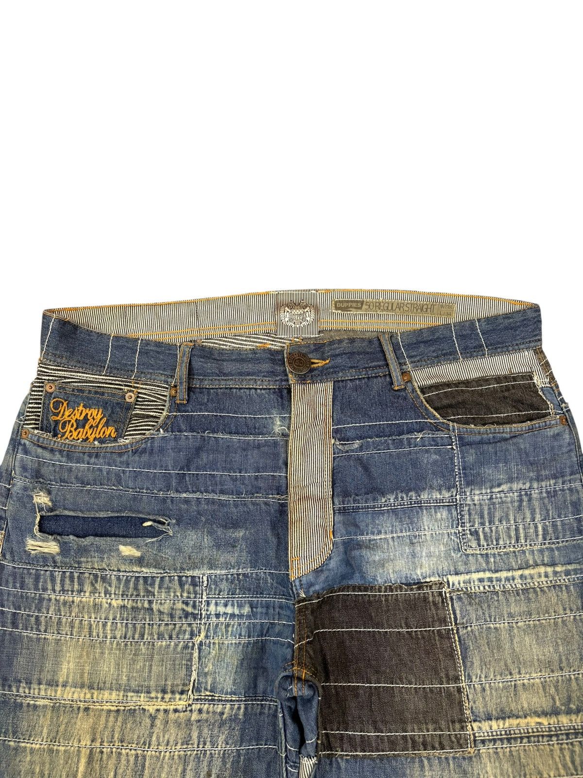 Japanese Brand Vintage Japanese Brand Patched Hagi Loose Baggy Jeans Size US 40 / EU 56 - 4 Thumbnail