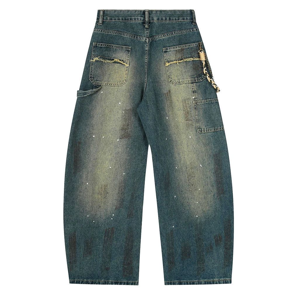 Vintage Men's punk braided chain washed scimitar jeans y2k Size US 32 / EU 48 - 2 Thumbnail