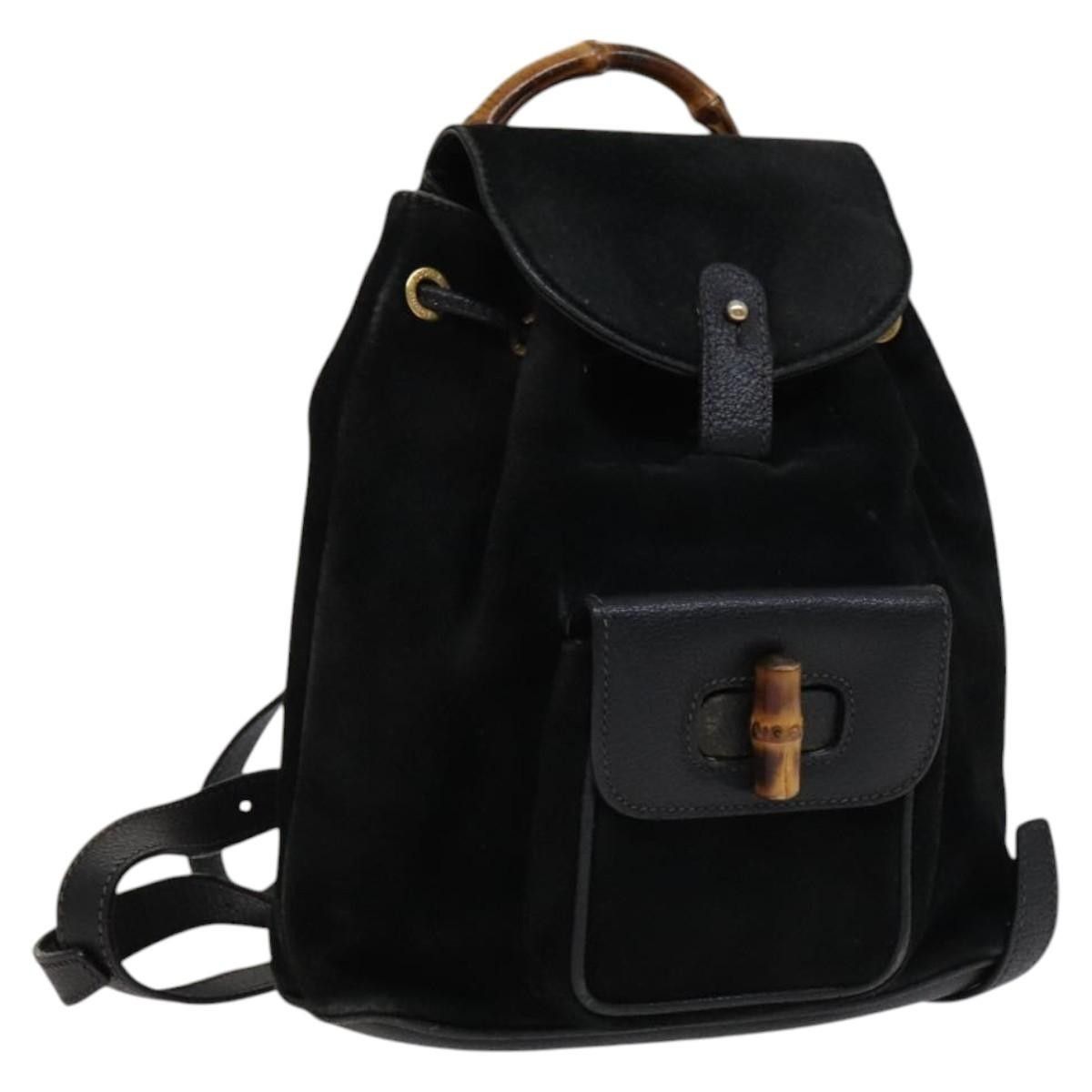 Gucci Gucci Gucci bamboo backpack daim Size ONE SIZE - 1 Thumbnail