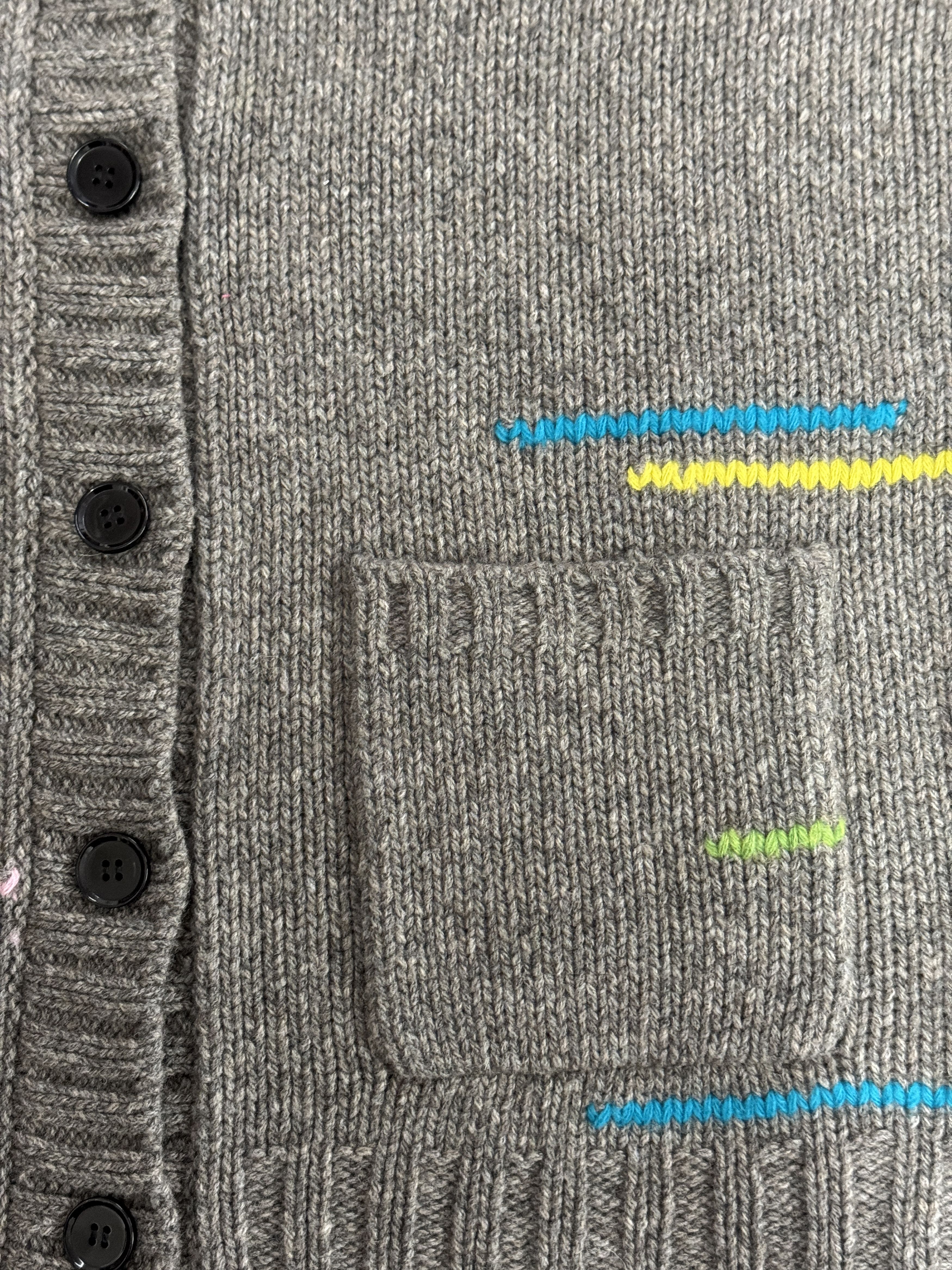 Other Grey knit button-down cardigan with subtle multicolor accent Size M / US 6-8 / IT 42-44 - 3 Thumbnail
