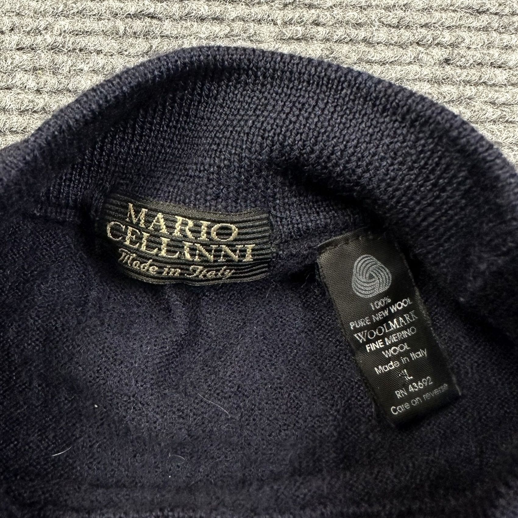 Vintage Cellinni Sweater Mens L Navy Blue Mario Stylish Soft Wool Made Italy Size US L / EU 52-54 / 3 - 2 Thumbnail