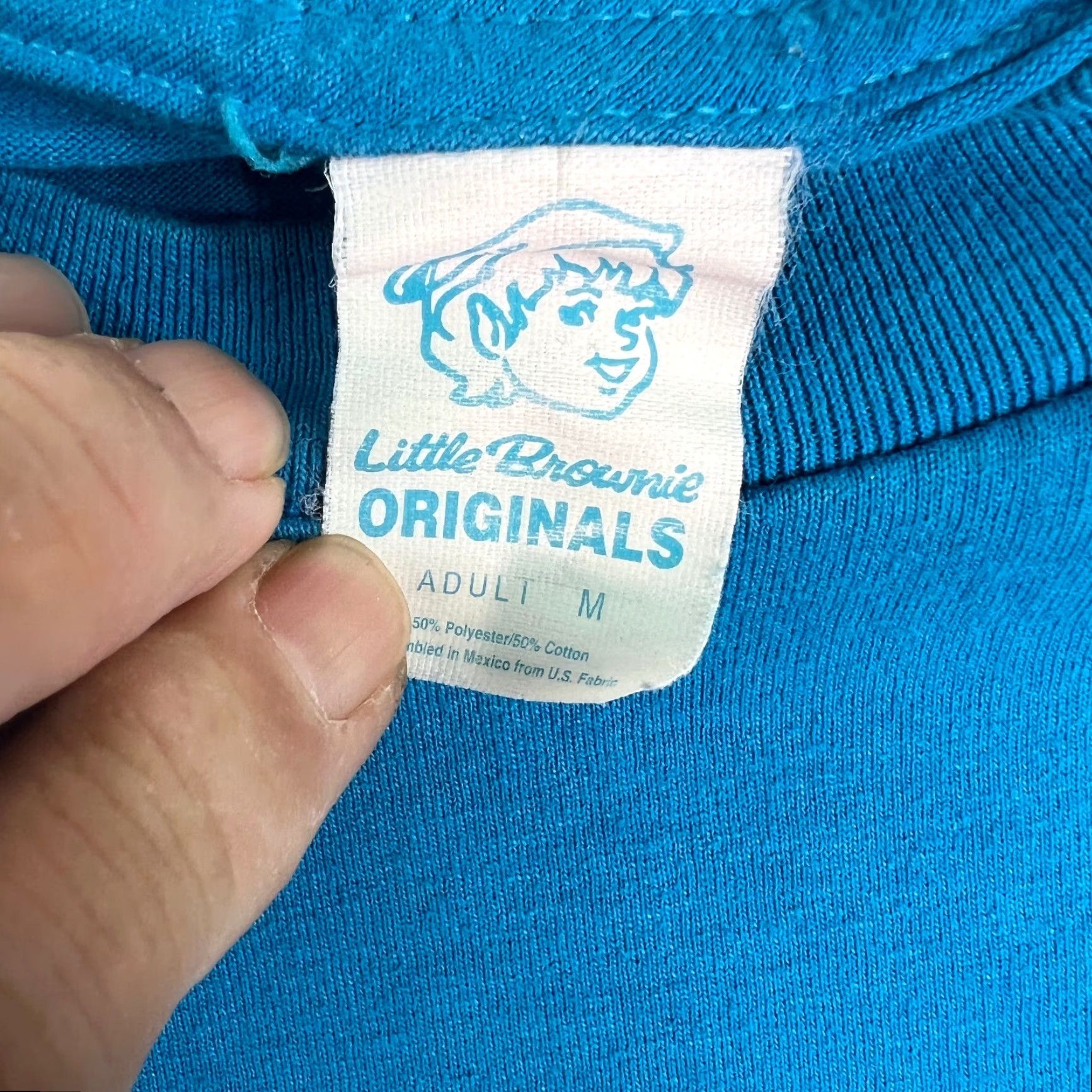 Vintage VINTAGE Little Brownie T-Shirt Men Adult M Blue Ride The Wave Graphic Surfing Wind Ocean Beach 90s Size US M / EU 48-50 / 2 - 5 Thumbnail