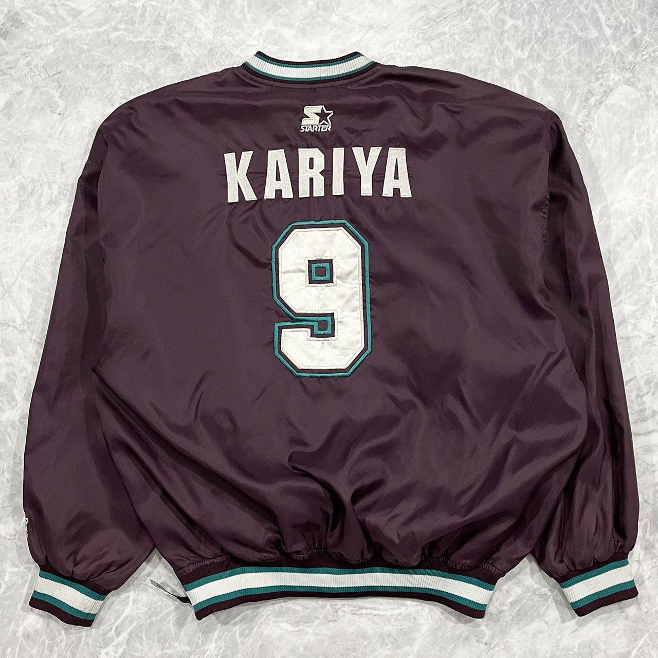 image of VTG 90's Nhl Mighty Ducks Paul Kariya Pullover Jacket in Purple, Men's (Size Large)