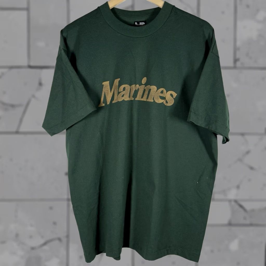 Fruit Of The Loom VINTAGE Fruit of the Loom Marines Green Graphic Tee Mens XL Single Stitch USA USA Marines Graphic T-Shirt Mens XL Green Boys? Size US XL / EU 56 / 4 - 1 Thumbnail