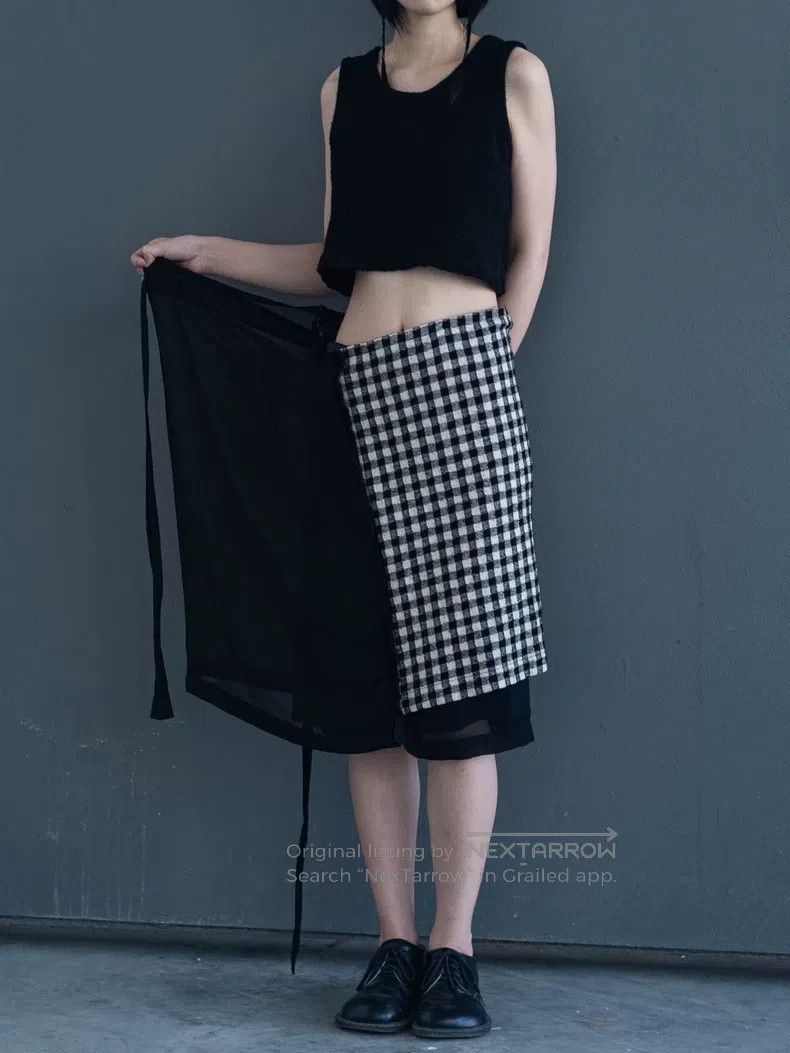 Comme des Garcons Comme Des Garcons Black and white check spliced wrap-aroun Size 23" - 7 Thumbnail