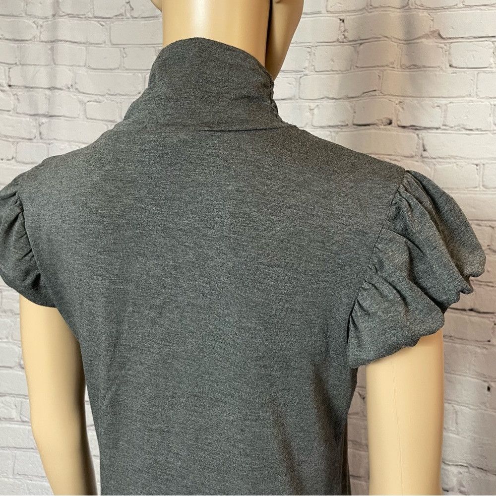 Other Aqua Grey Knit Short Puff Sleeve High Neck Top Size L Runs Size M / US 6-8 / IT 42-44 - 8 Thumbnail