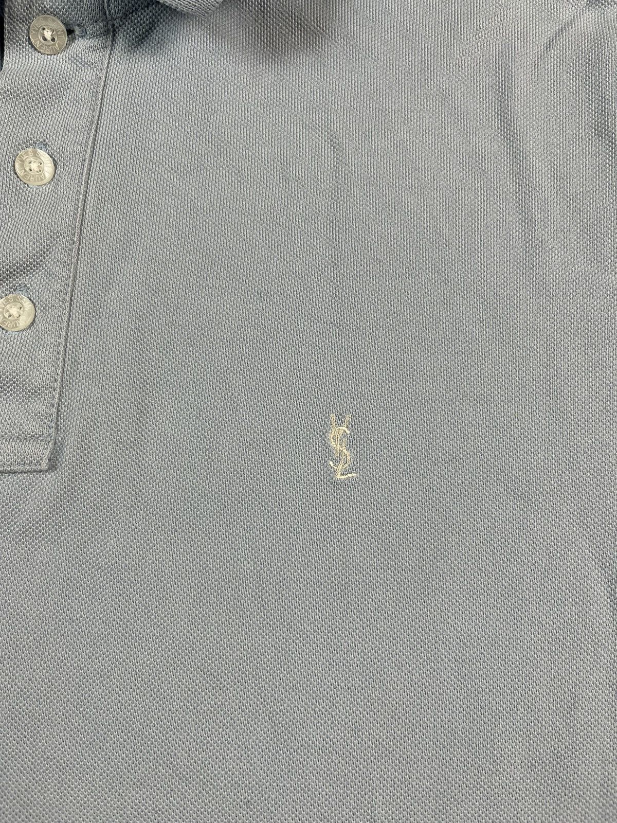 Yves Saint Laurent Yves Saint Laurent Polo Shirt Light Blue Minimal Size US M / EU 48-50 / 2 - 4 Thumbnail