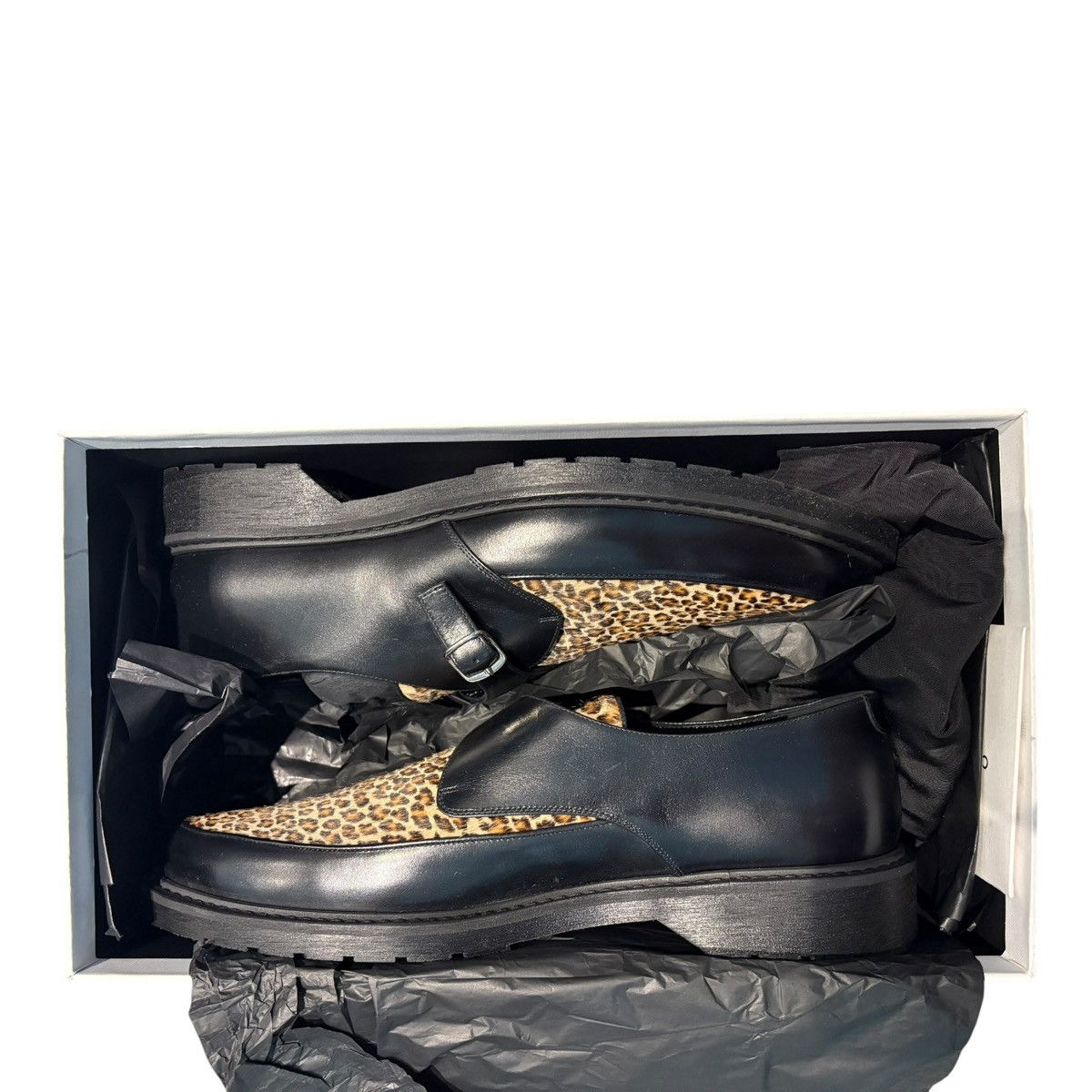 Celine Celine Hedi Slimane Leopard Pony Hair Strap Loafers 45 US 12 Size US 12 / EU 45 - 4 Thumbnail