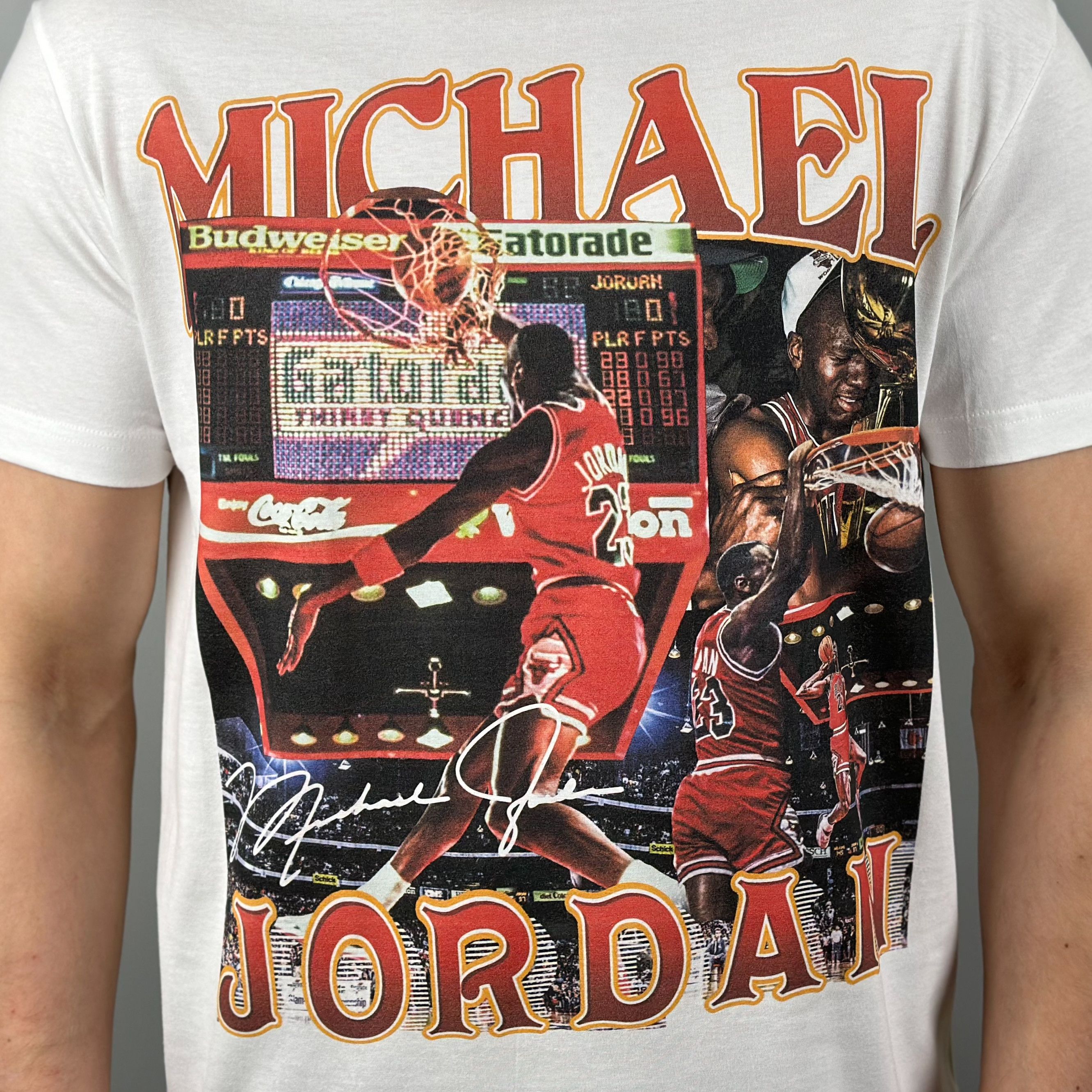 NBA × Vintage Michael Jordan NBA Rap Tee T-Shirt Size US XL / EU 56 / 4 - 2 Thumbnail