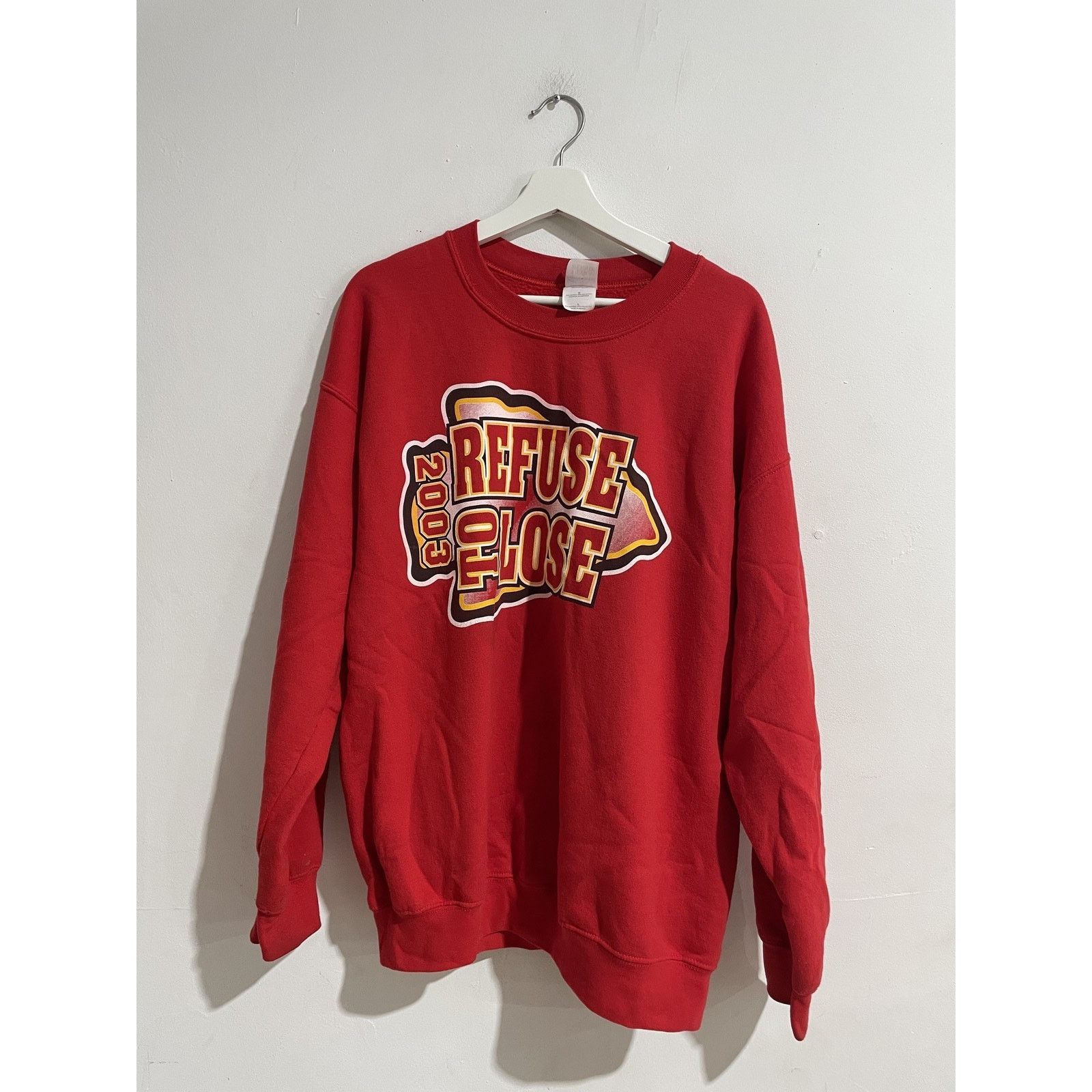 VINTAGE REFUSE TO LOSE 2003 CHIEFS CREWNECK SIZE LARGE