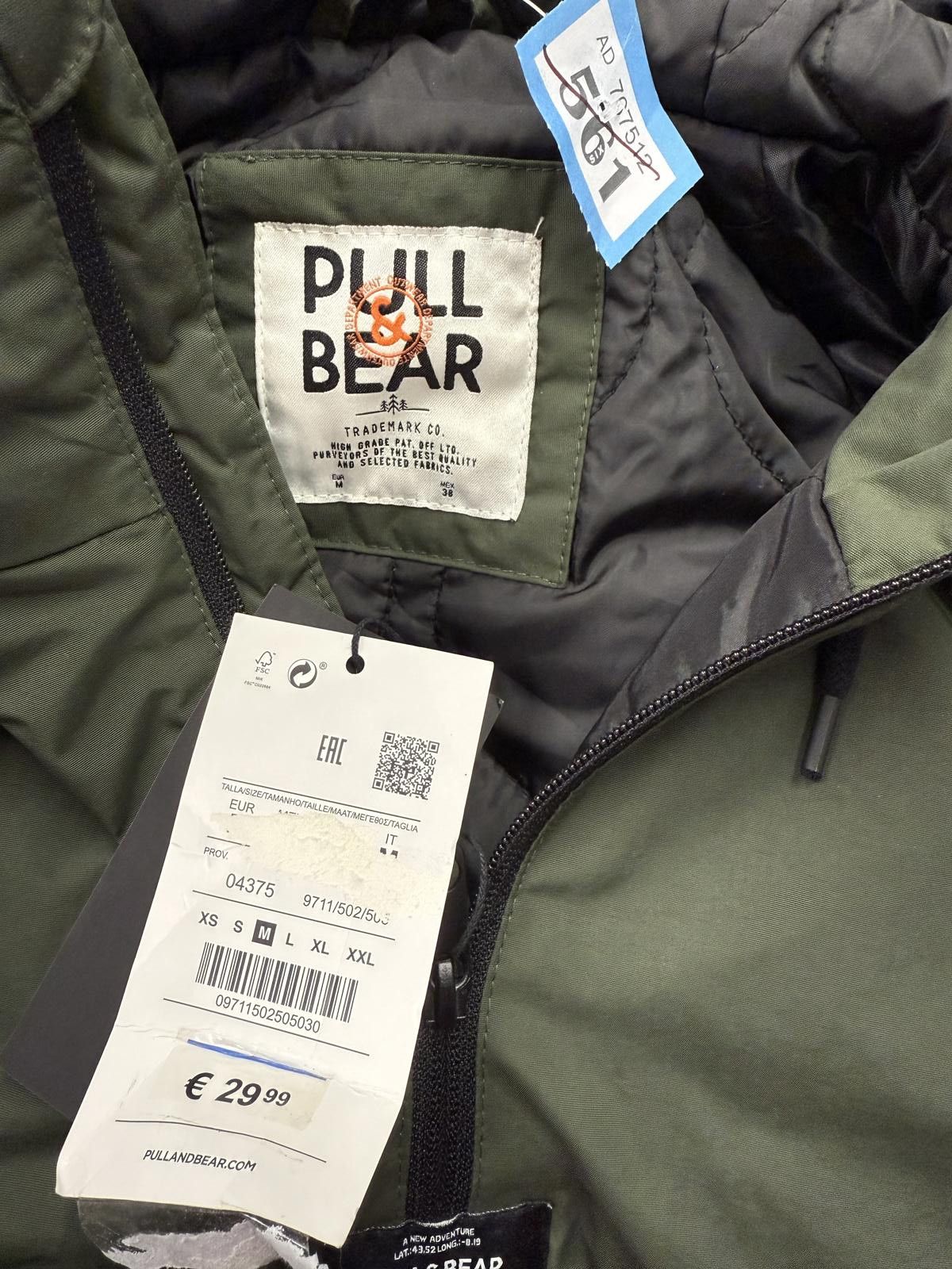 Pull & Bear Pull & Bear Olive Green Hooded Windbreaker Jacket Size US M / EU 48-50 / 2 - 2 Thumbnail