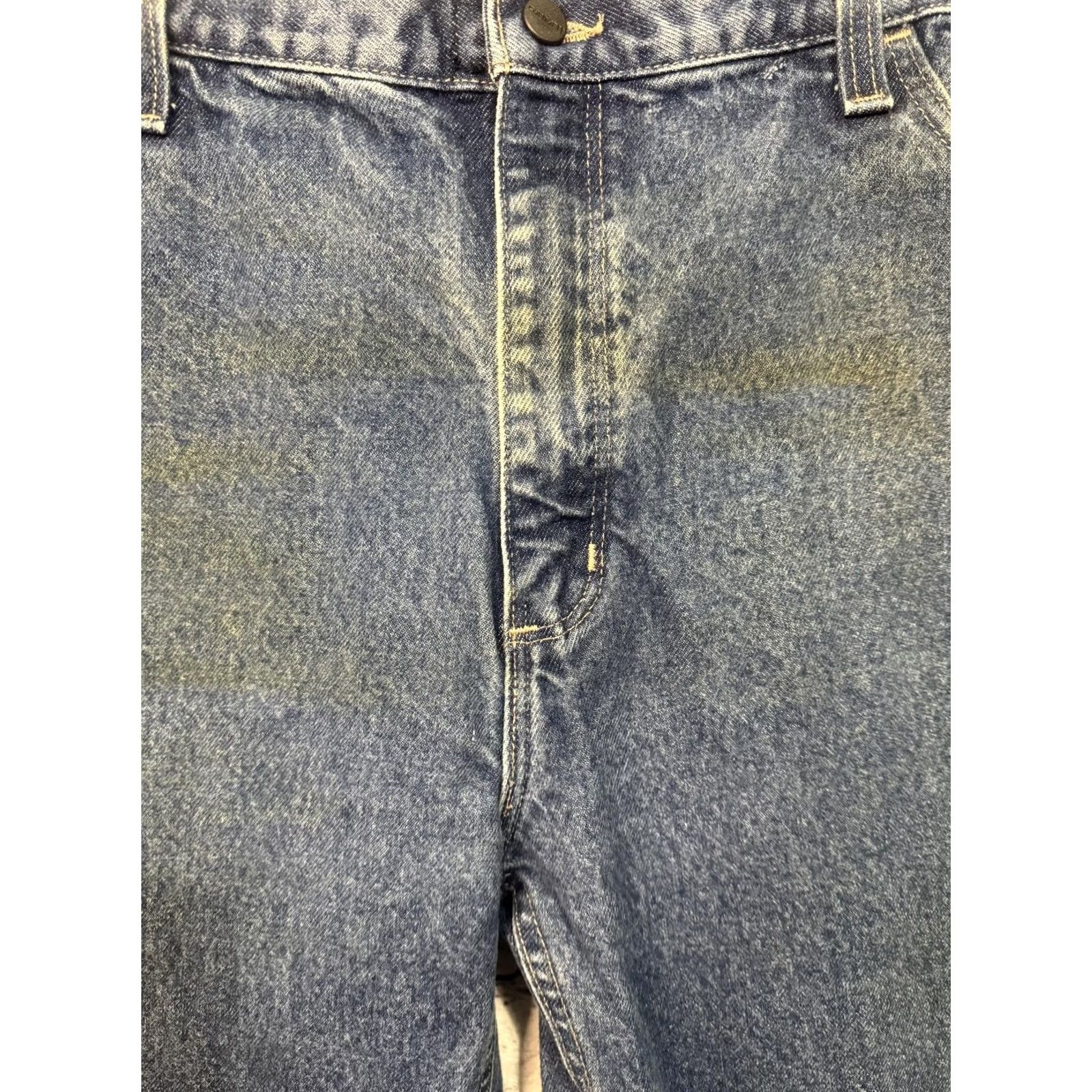 Carhartt Carhartt FR Men's Blue Denim Jeans 42x34 Relaxed Fit Denim Cotton Workwear Jeans Mens Big & Tall Blue 42 34 Button Size US 42 / EU 58 - 7 Thumbnail