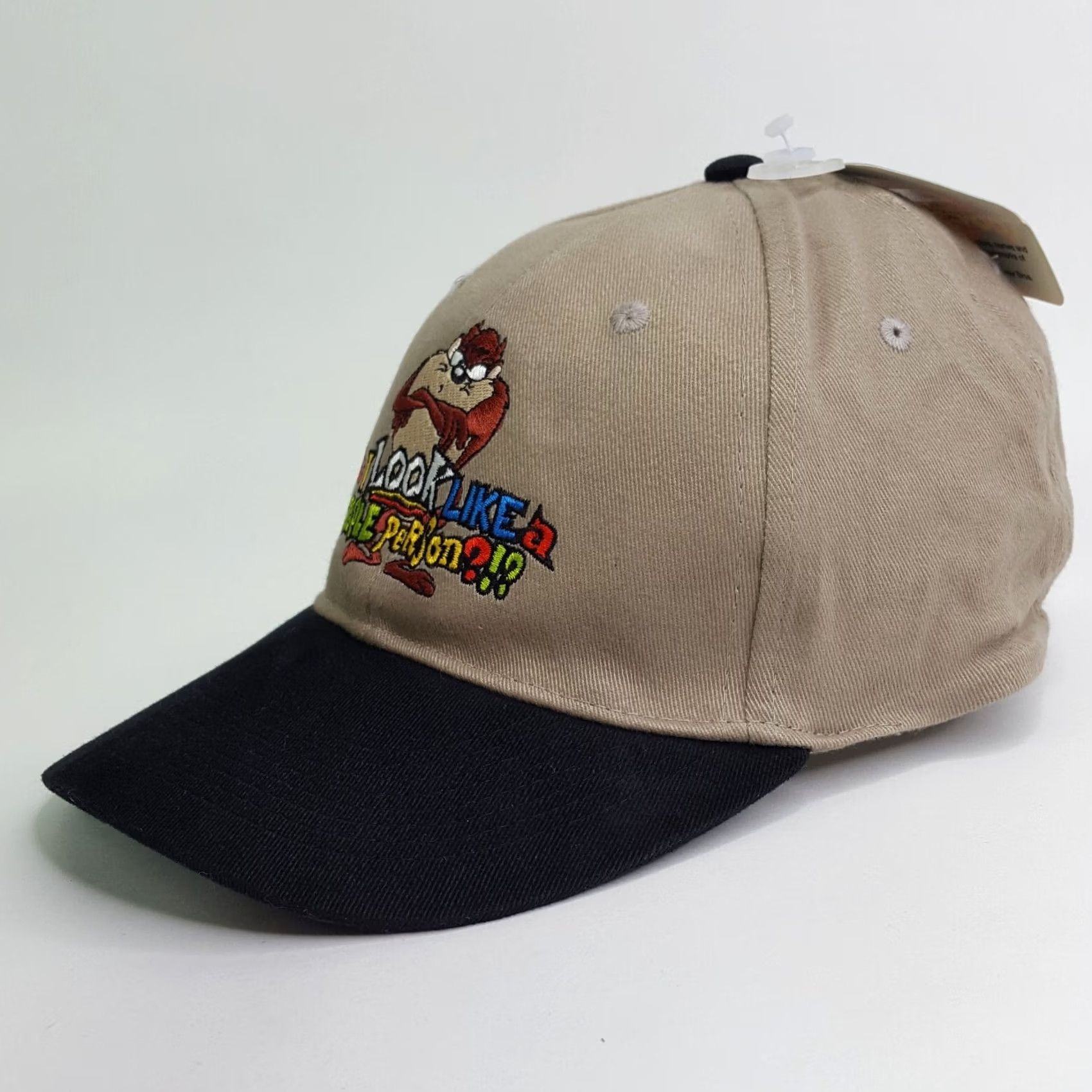 Vintage VINTAGE Looney Tunes Taz Cartoon Adjustable Hat Beige Baseball Cap Men Twill Cotton 90s Tasmanian Devil Embroidered Adjustable Lightweight Br eathable Size ONE SIZE - 4 Thumbnail
