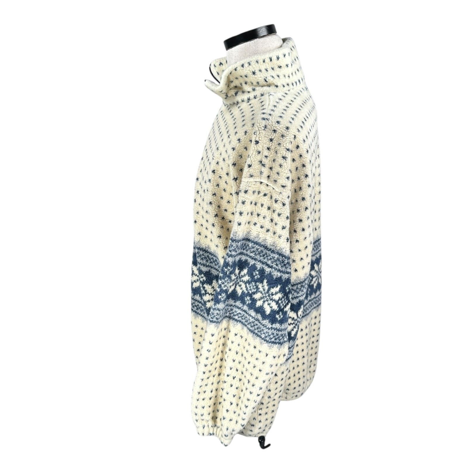 Other VTG Big Chill Fleece Jacket Adult XL Cream Blue Winter Zip Size US XL / EU 56 / 4 - 4 Thumbnail