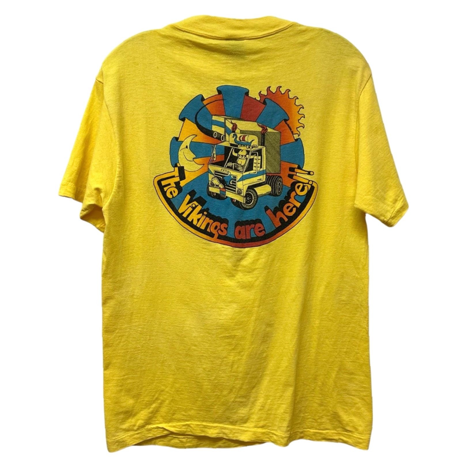 Anvil VINTAGE Anvil Vikings Ford Semi Graphic T-shirt Unisex Size L Yellow Single Stitch Made in USA Shirt Mens Women’s? Size US L / EU 52-54 / 3 - 3 Thumbnail