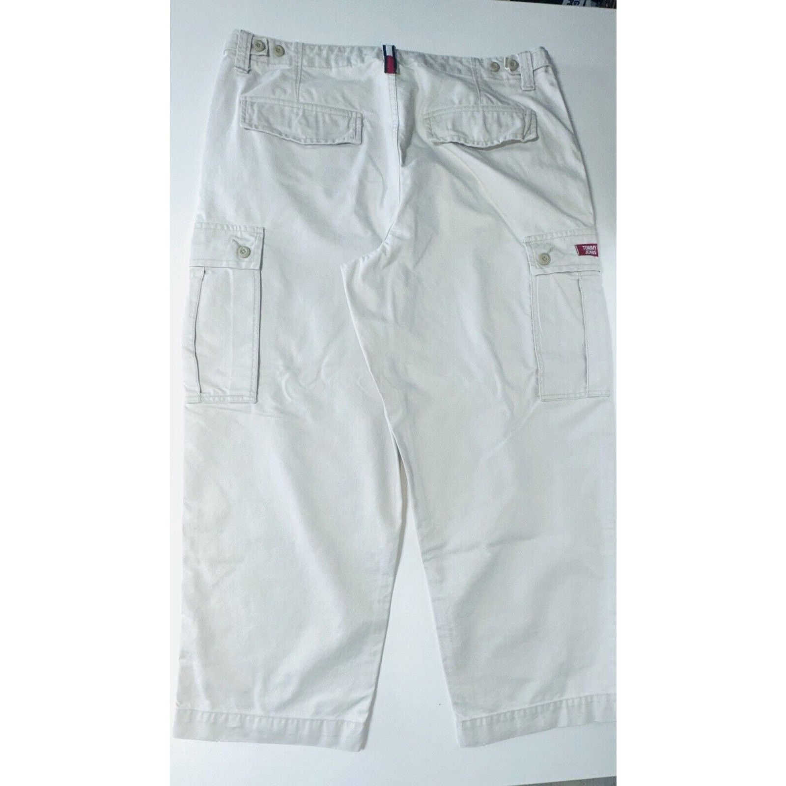 Tommy Hilfiger Vintage Wide Leg Tommy Jeans Mens Cargo Khaki Pants 38 90s Size US 38 / EU 54 - 20 Thumbnail